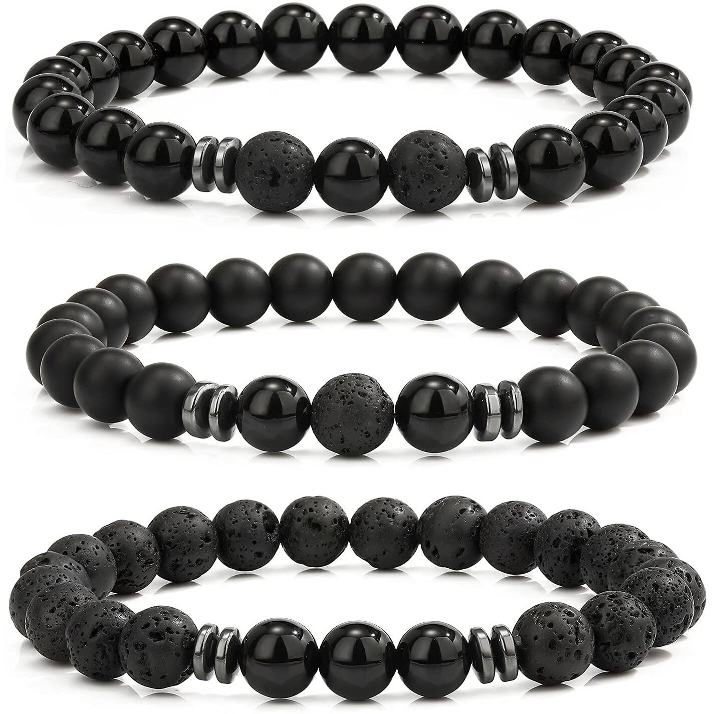 Hot And Bold Gemstone Bead Bracelet Set With Certificate, Natural Stones, Stylish Jewelry For Unisex Adult (Vibrant Spirit Combo Bracelet)