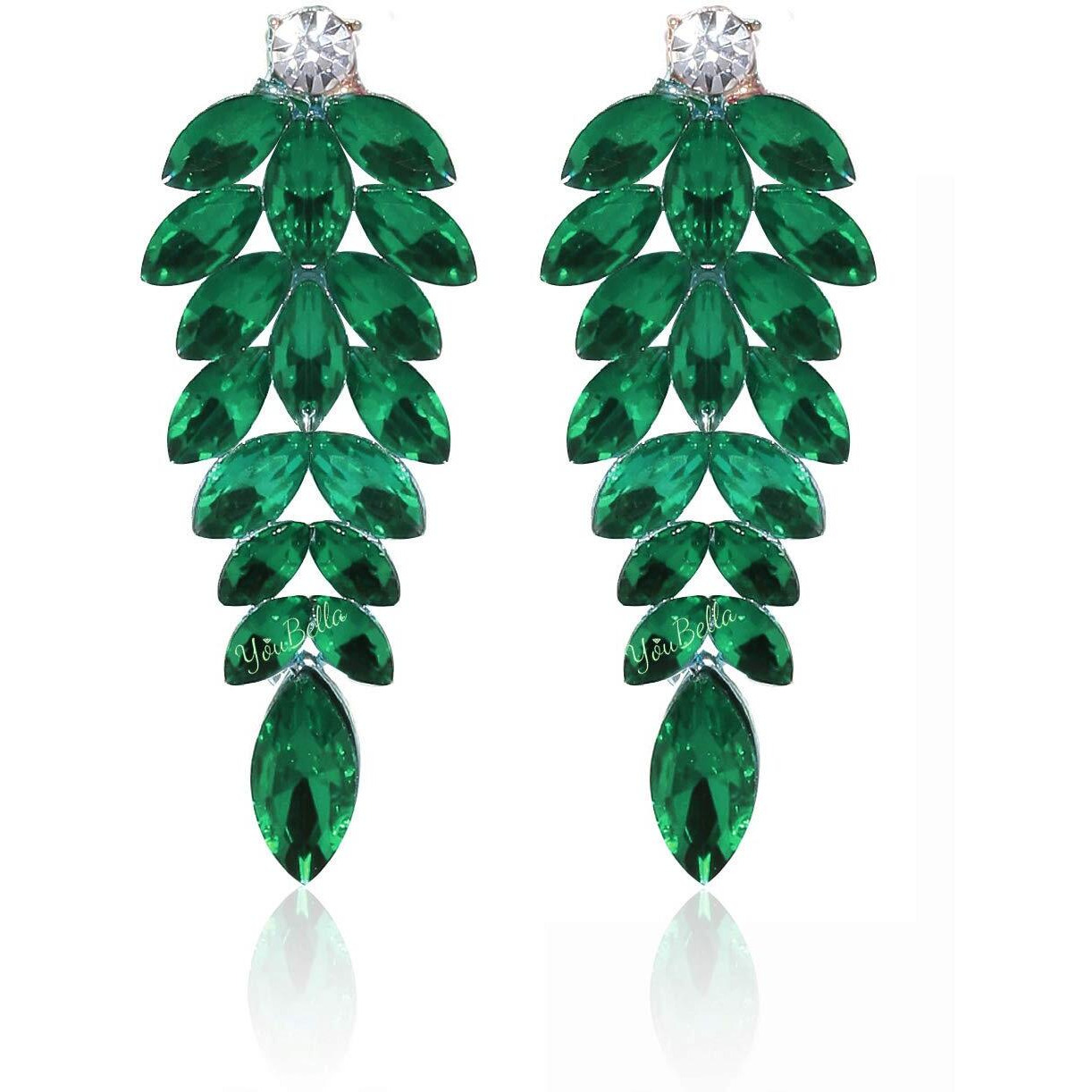 YouBella Earrings for women Jewellery Valentine Collection Swiss Zircon Earings Fashion Earrings for Girls and Women (Green)