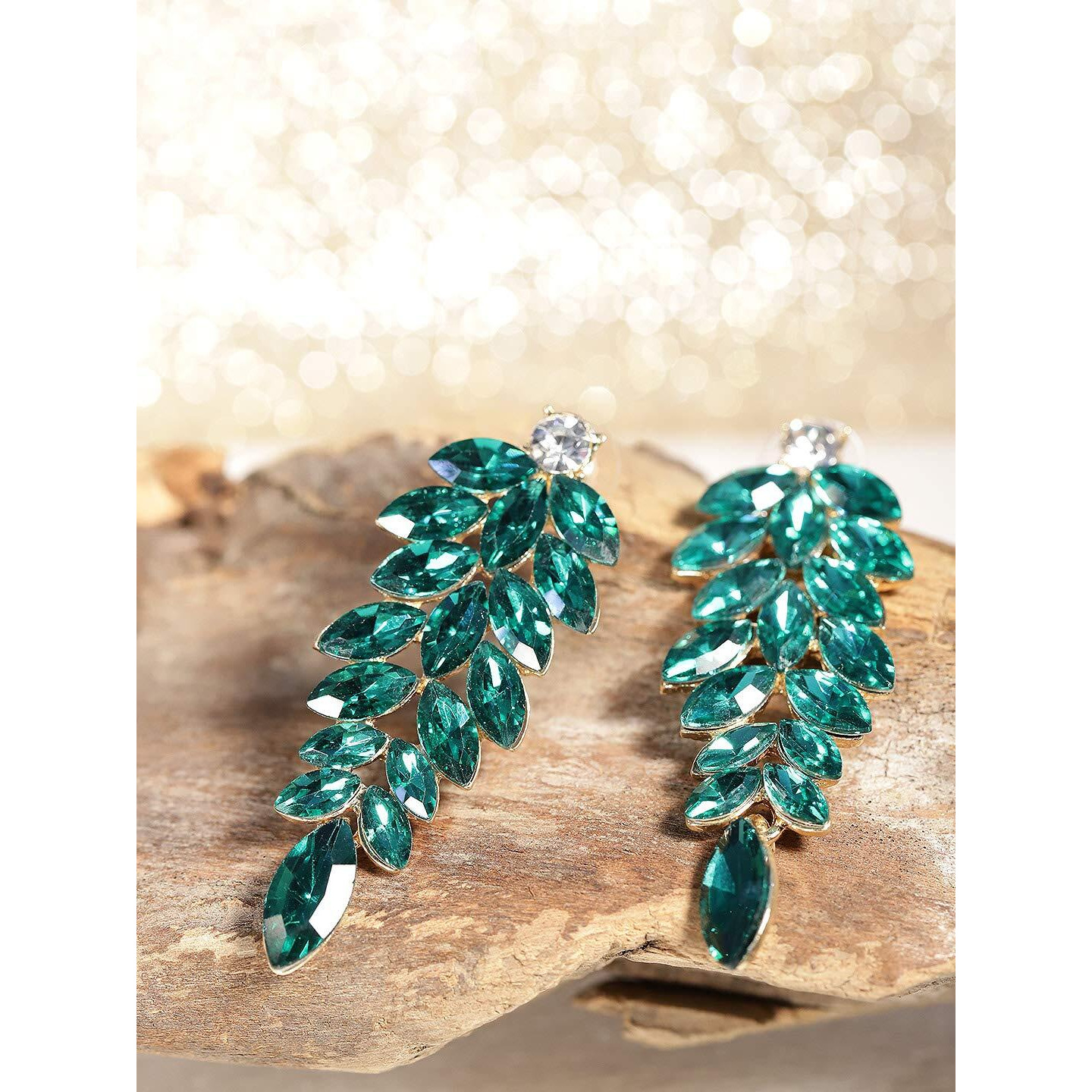 YouBella Earrings for women Jewellery Valentine Collection Swiss Zircon Earings Fashion Earrings for Girls and Women (Green)
