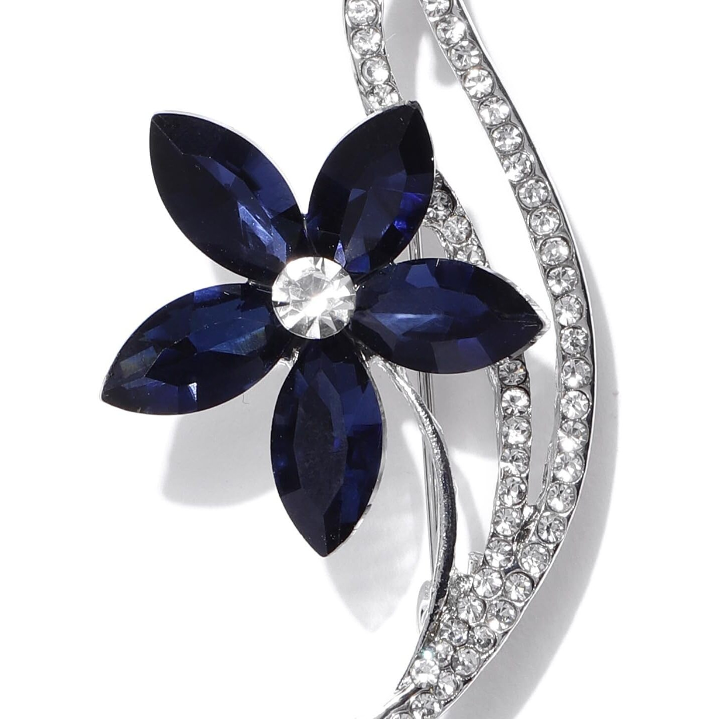 YouBella Stylish Floral Shape Jewellery Silver Plated Brooches for Women and Men (Style 1)