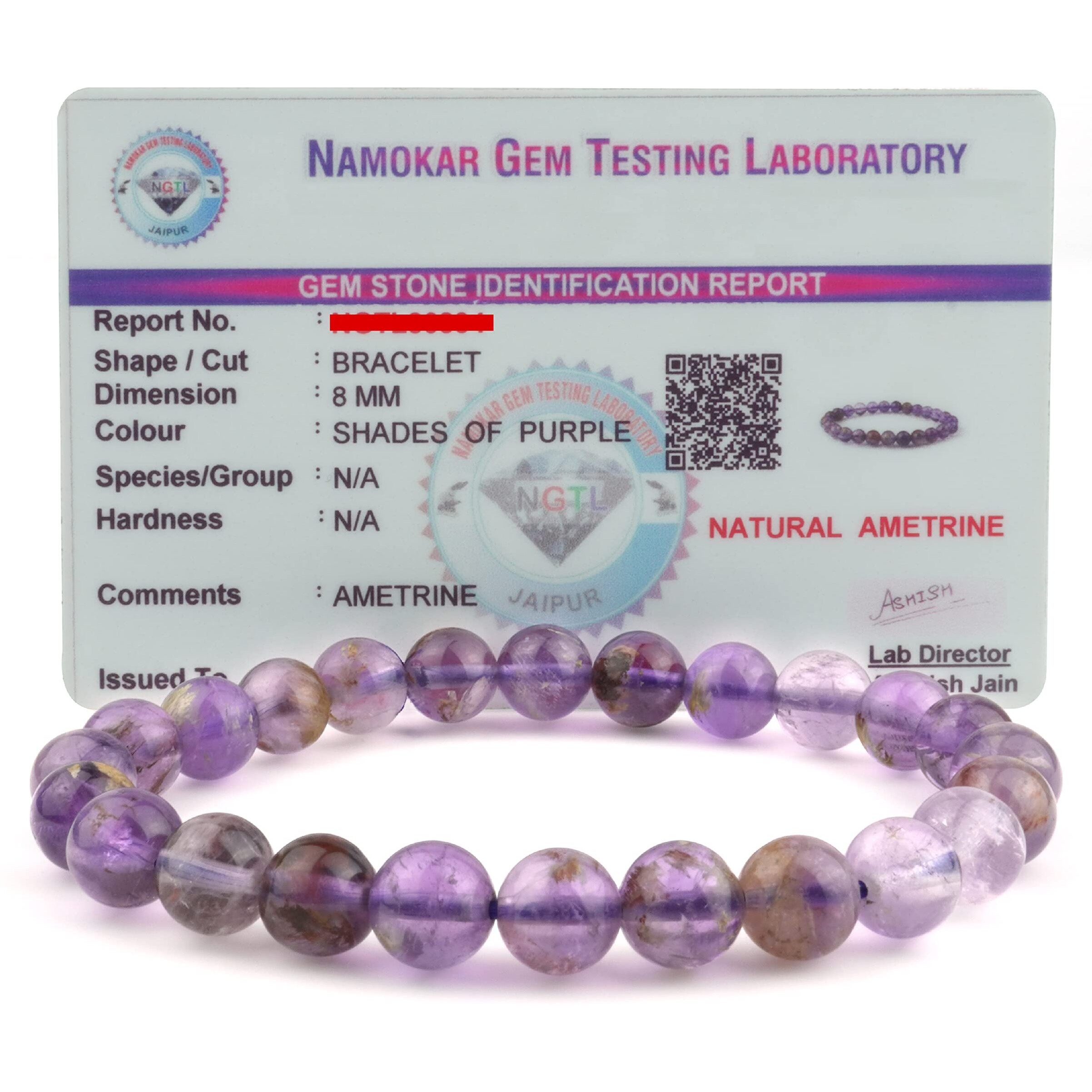 REMEDYWALA Unisex Adult Charged Certified Ametrine Bracelet For Reiki, 8Mm Bracelet