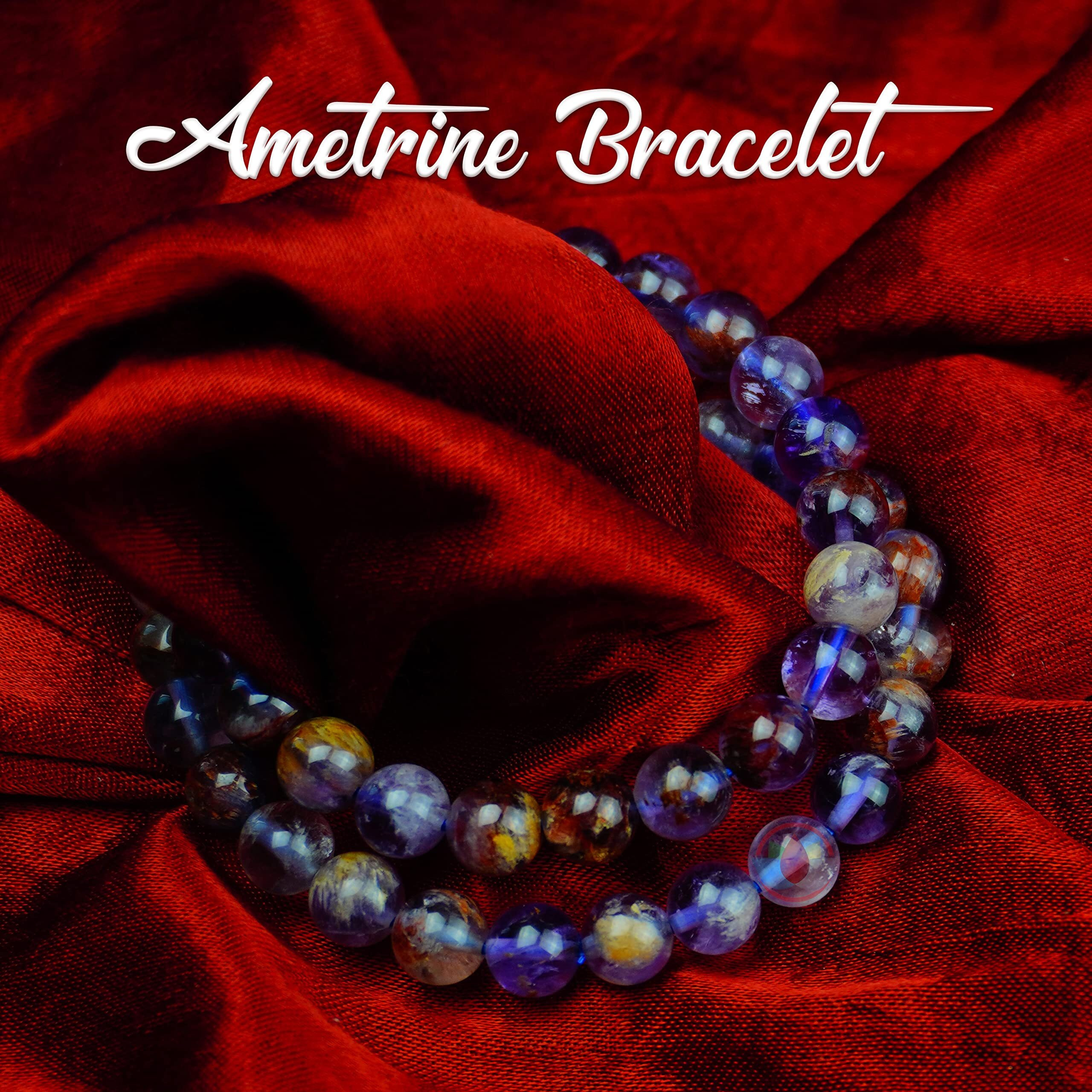 REMEDYWALA Unisex Adult Charged Certified Ametrine Bracelet For Reiki, 8Mm Bracelet
