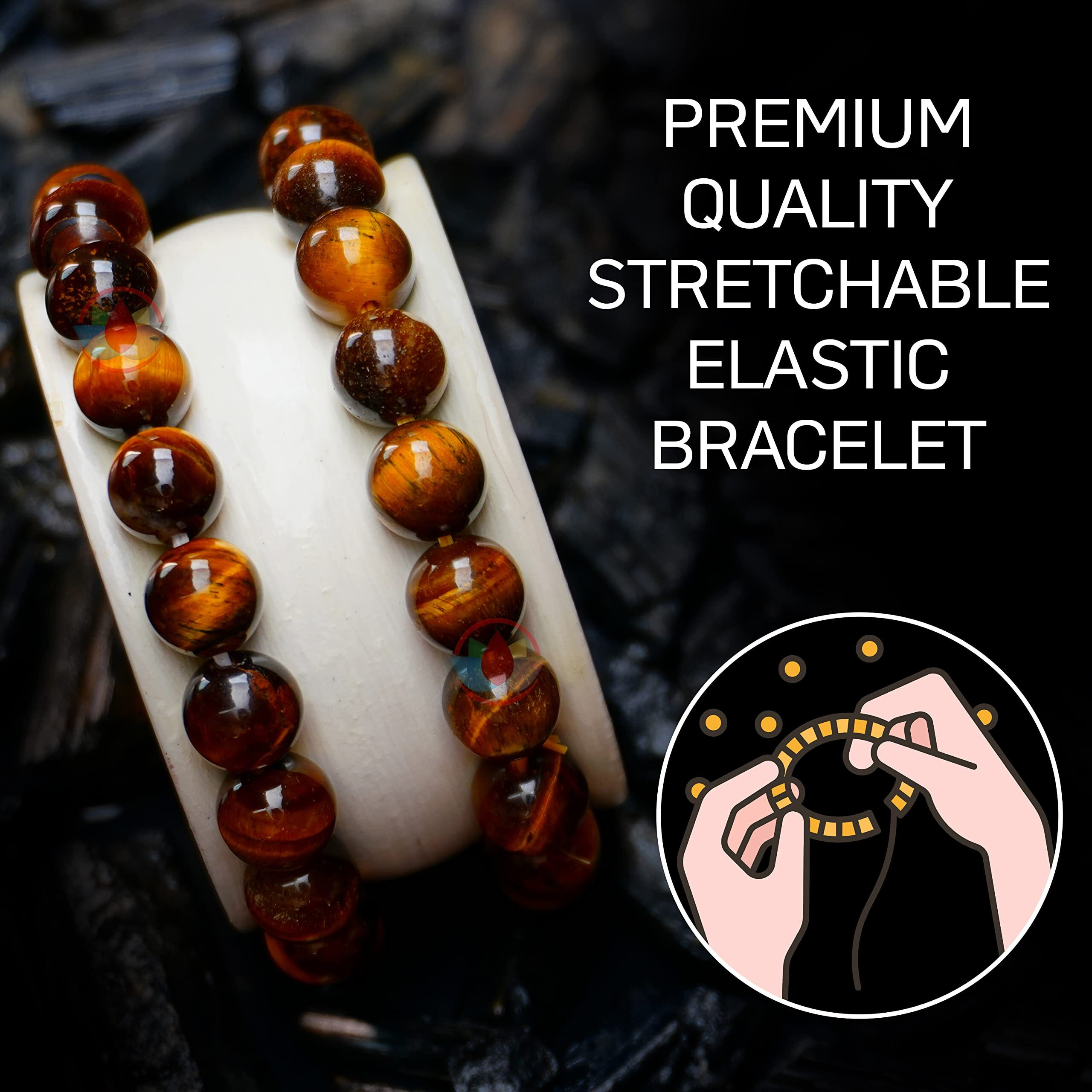 REMEDYWALA Charged Energized Certified Tiger Eye Bracelet For Reiki, Balance Chakra, Positive Energy, Healing | Tiger Eye Stone Bracelet for Men and Women