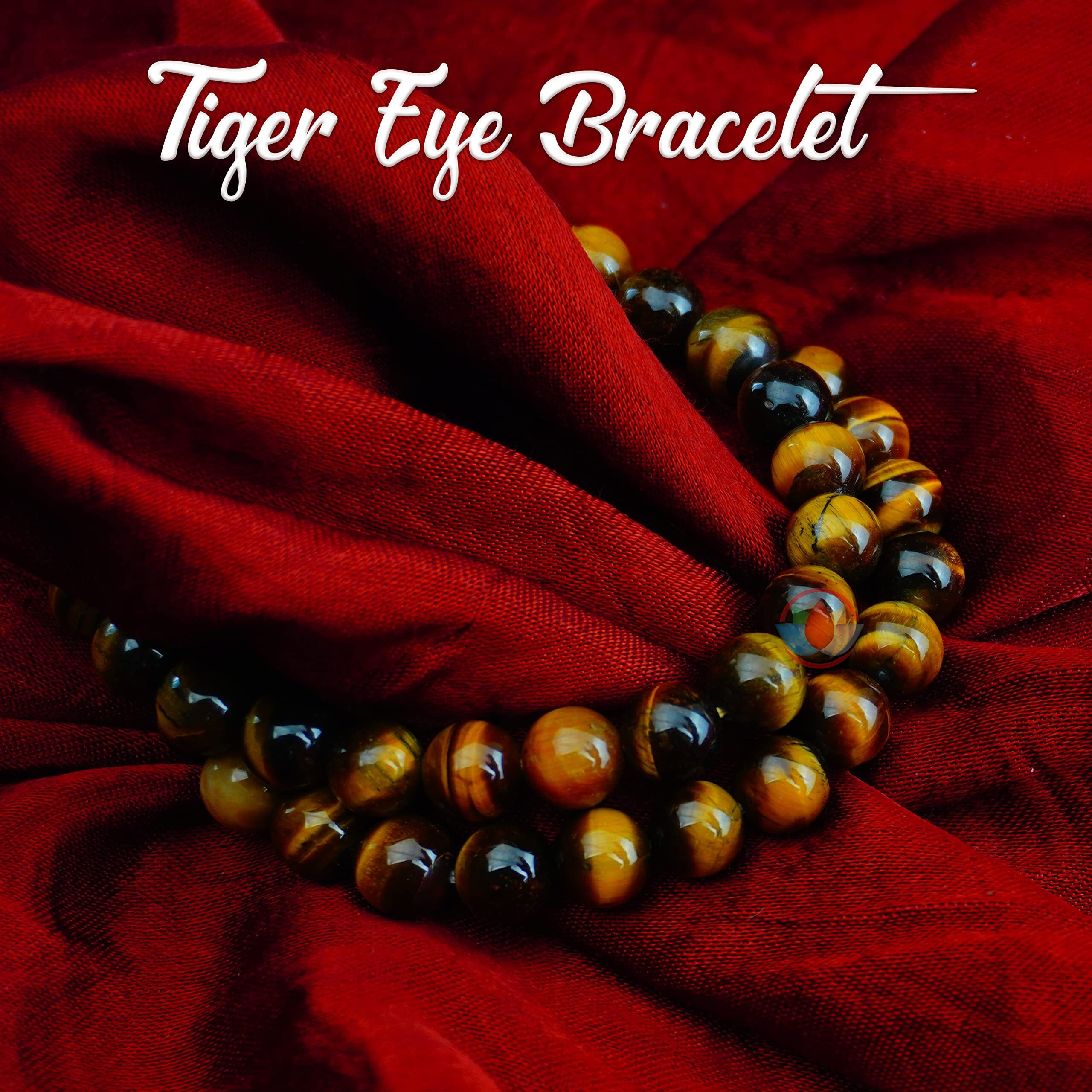 REMEDYWALA Charged Energized Certified Tiger Eye Bracelet For Reiki, Balance Chakra, Positive Energy, Healing | Tiger Eye Stone Bracelet for Men and Women