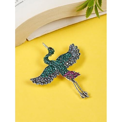 YouBella Jewellery for Women Stylish Celebrity Inspired Bird Shape Brooch for Women/Men/Girls/Boys (Style 3)