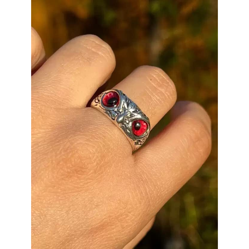 Fashion Frill Mens Jewellery Silver Ring For Boys Stainless Steel Adjustable Finger Rings for Men and Boys Accessories Jewellery for Men | Birthday Gift for Men and Boys (Red 1)