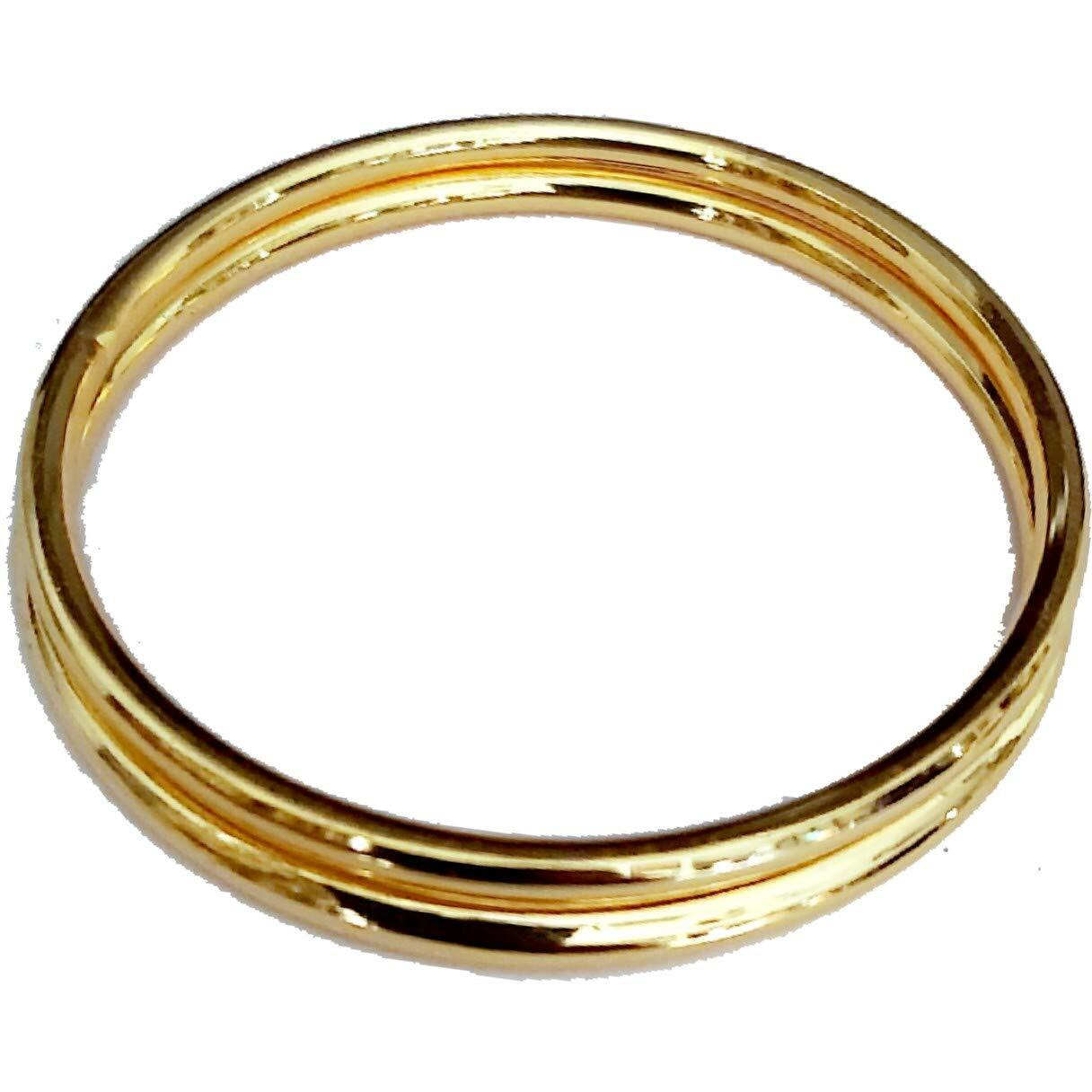 Maauli Fashions Womens Micro Gold Plated Non-precious Metal Plain Bangles, Set of 2pc (Size2.2)