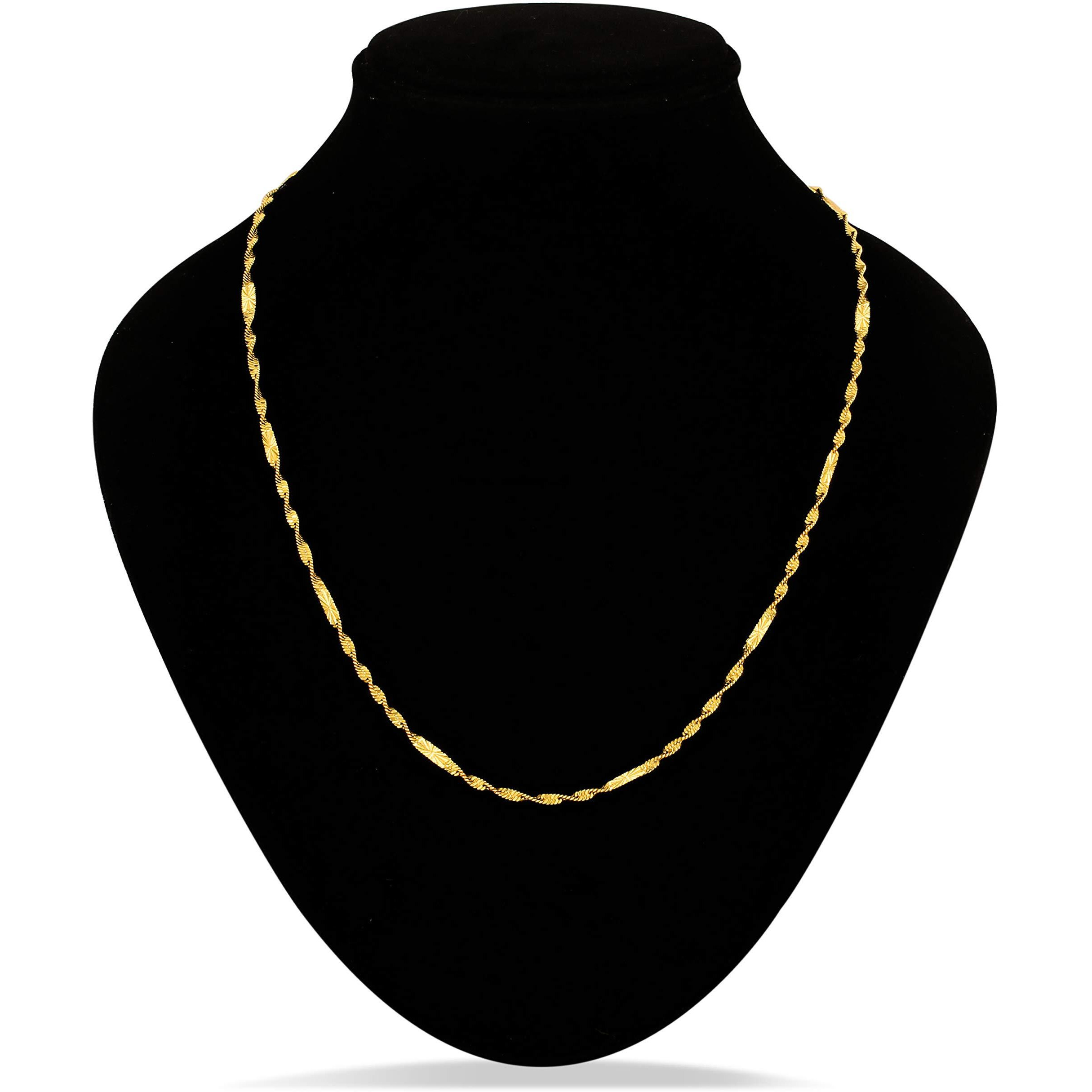 Fashion Frill Neck Chain Jewellery Gold Plated Chain for Girls & Women Gift (FF459)