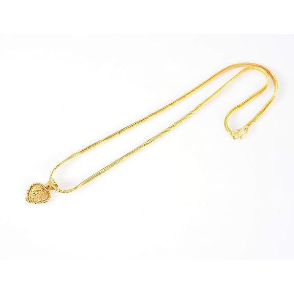 Handicraft Kottage 1gm 22Ct Gold Plated chain With Pandent latest & Stylish High Gold Plated Celebrity Inspired Gold chain/Necklace/Fashion jewellery For Womens Girls (Style5)