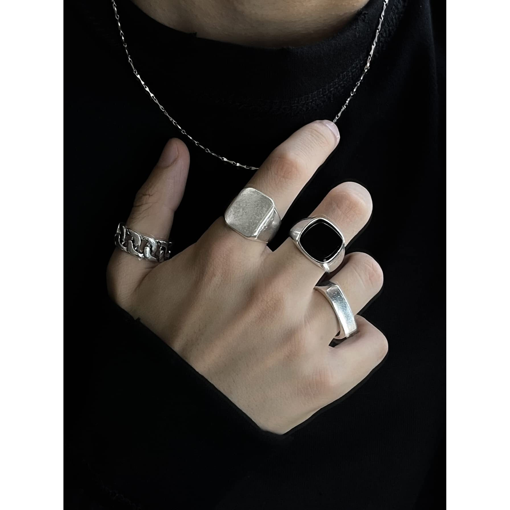 Shining Diva Fashion Latest Stylish Metal Boho Midi Finger Rings for Women and Girls - Set of 4 (rrsd14200r), Silver