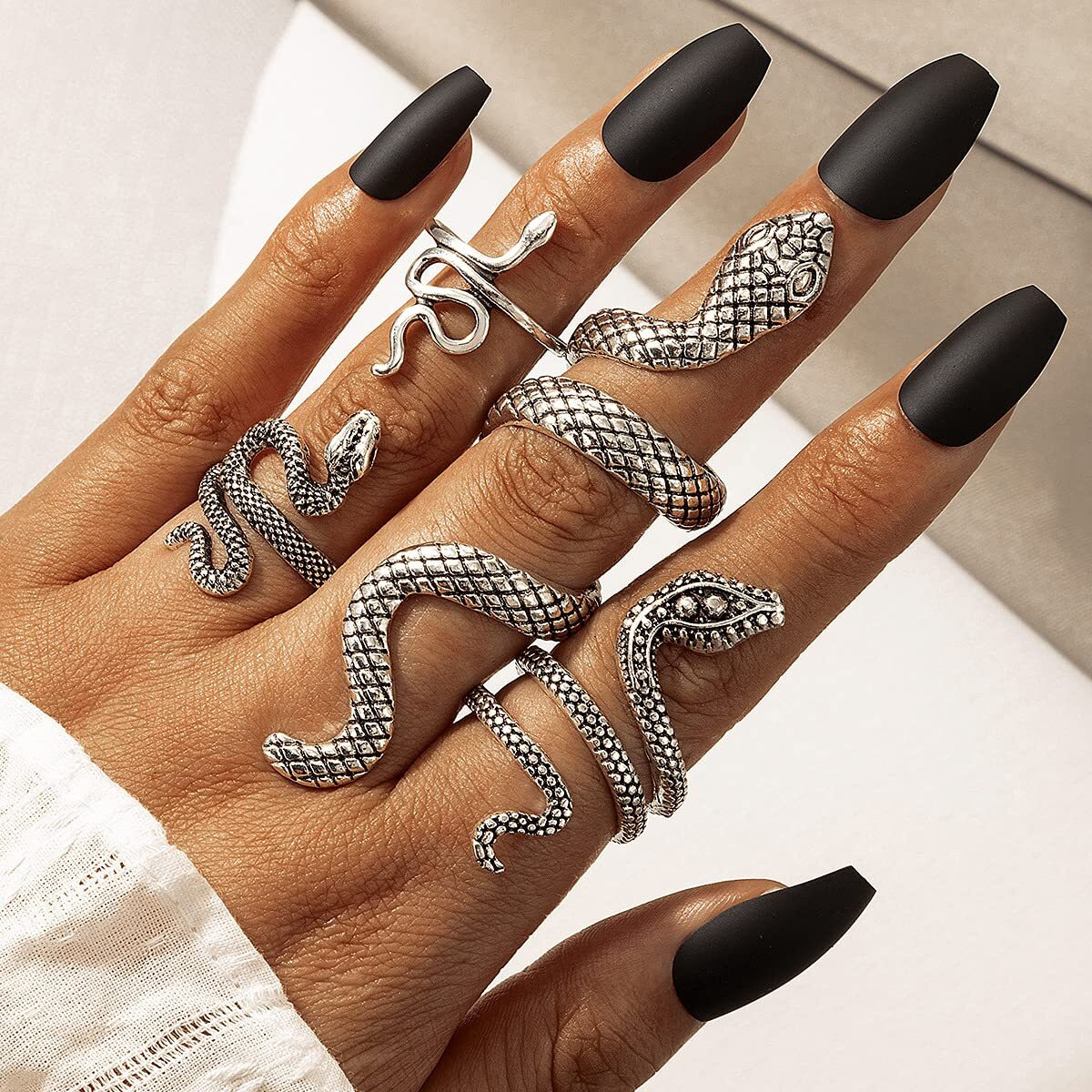 Shining Diva Fashion Stylish Rings for Women and Girls - Set of 4 (Silver) (rrsd14680r)