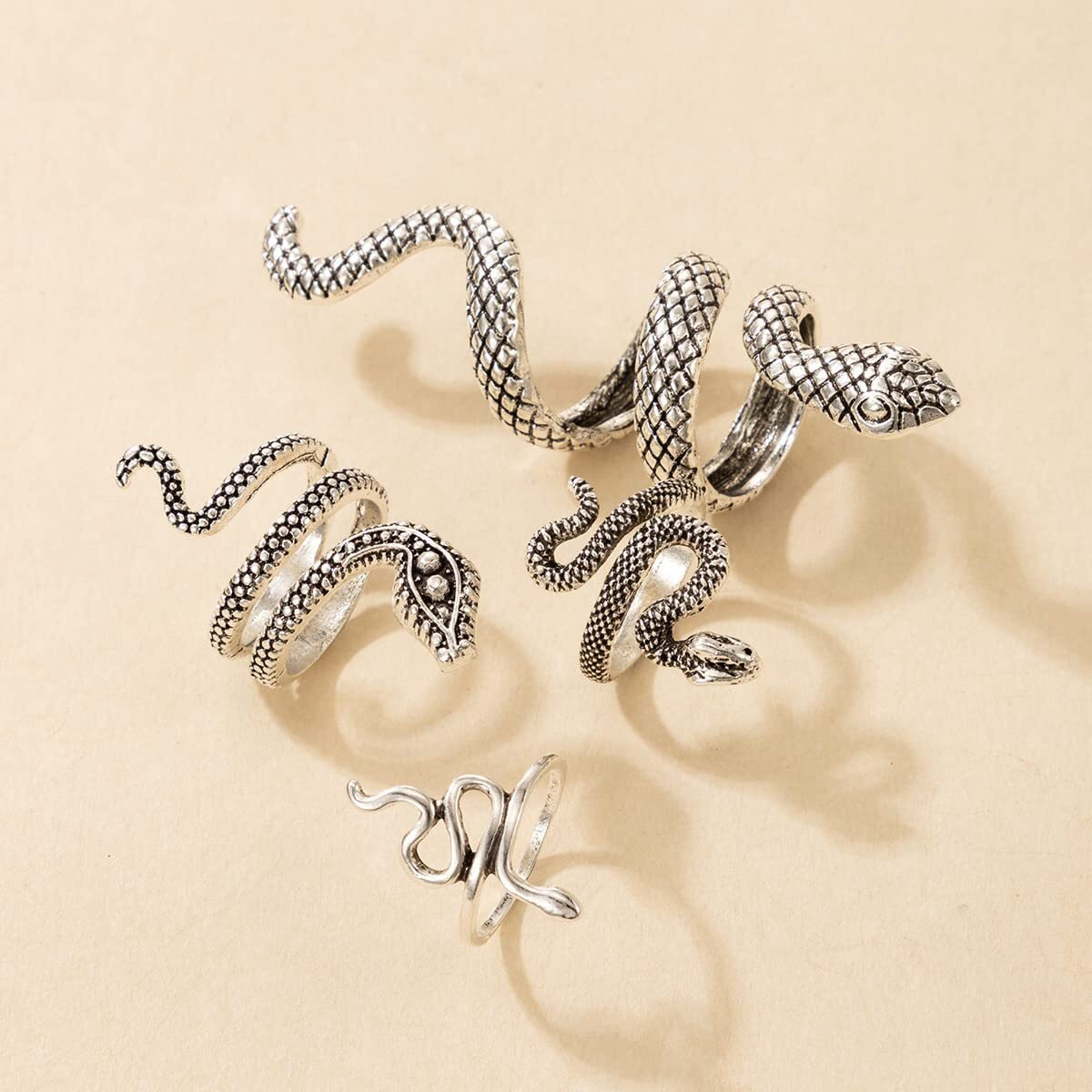 Shining Diva Fashion Stylish Rings for Women and Girls - Set of 4 (Silver) (rrsd14680r)