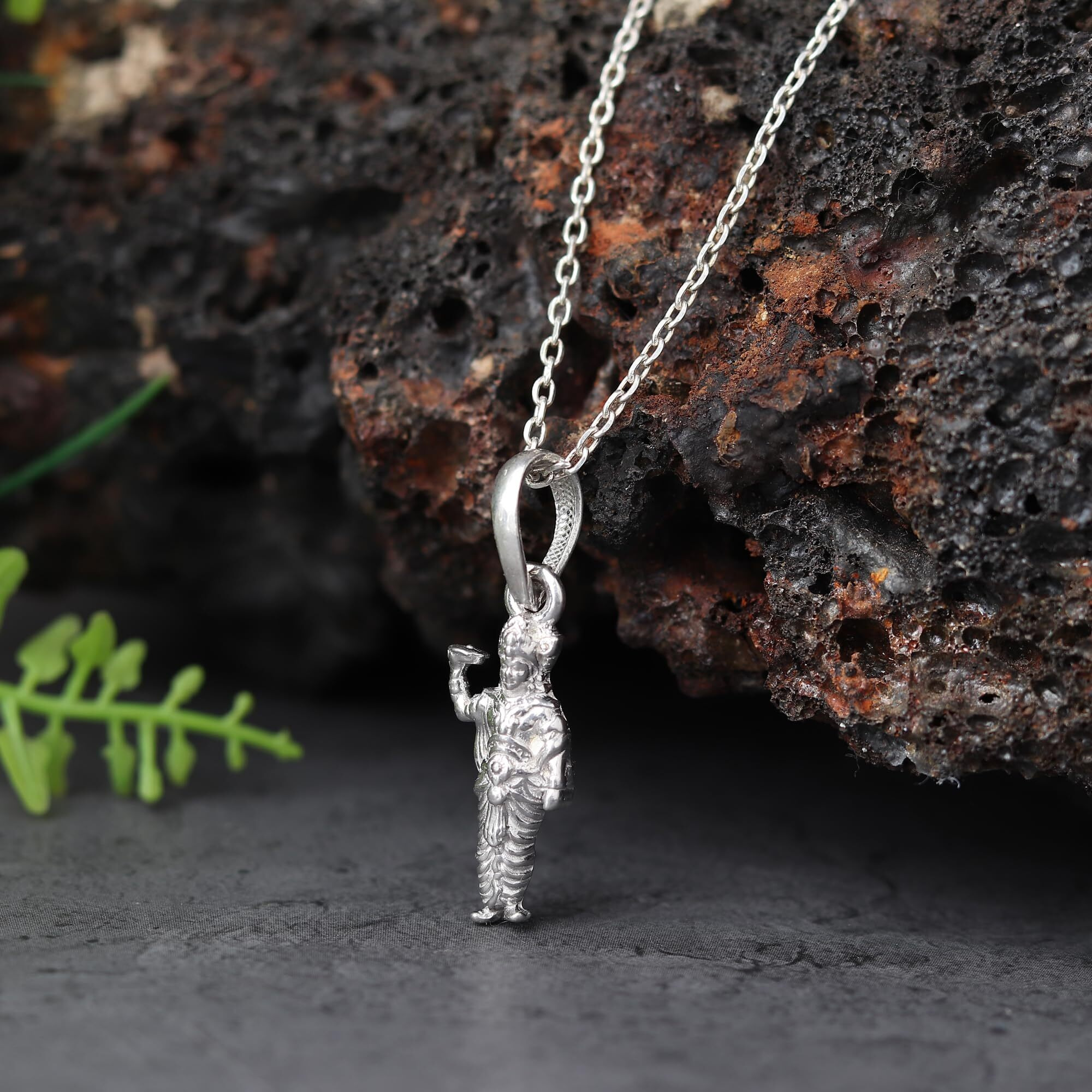 AKSHAT SAPPHIRE Sterling Silver (92.5% purity) God Krishna Pendant for Men & Women Pure Silver Lord krishan/Radha Krishna/Bal Gopal Locket for Good Health & Wealth