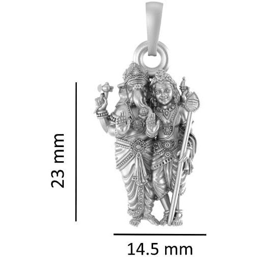AKSHAT SAPPHIRE Sterling Silver (92.5% purity) God Kartikeya Pendant for Men & Women Pure Silver Lord Locket for Good Health & Wealth