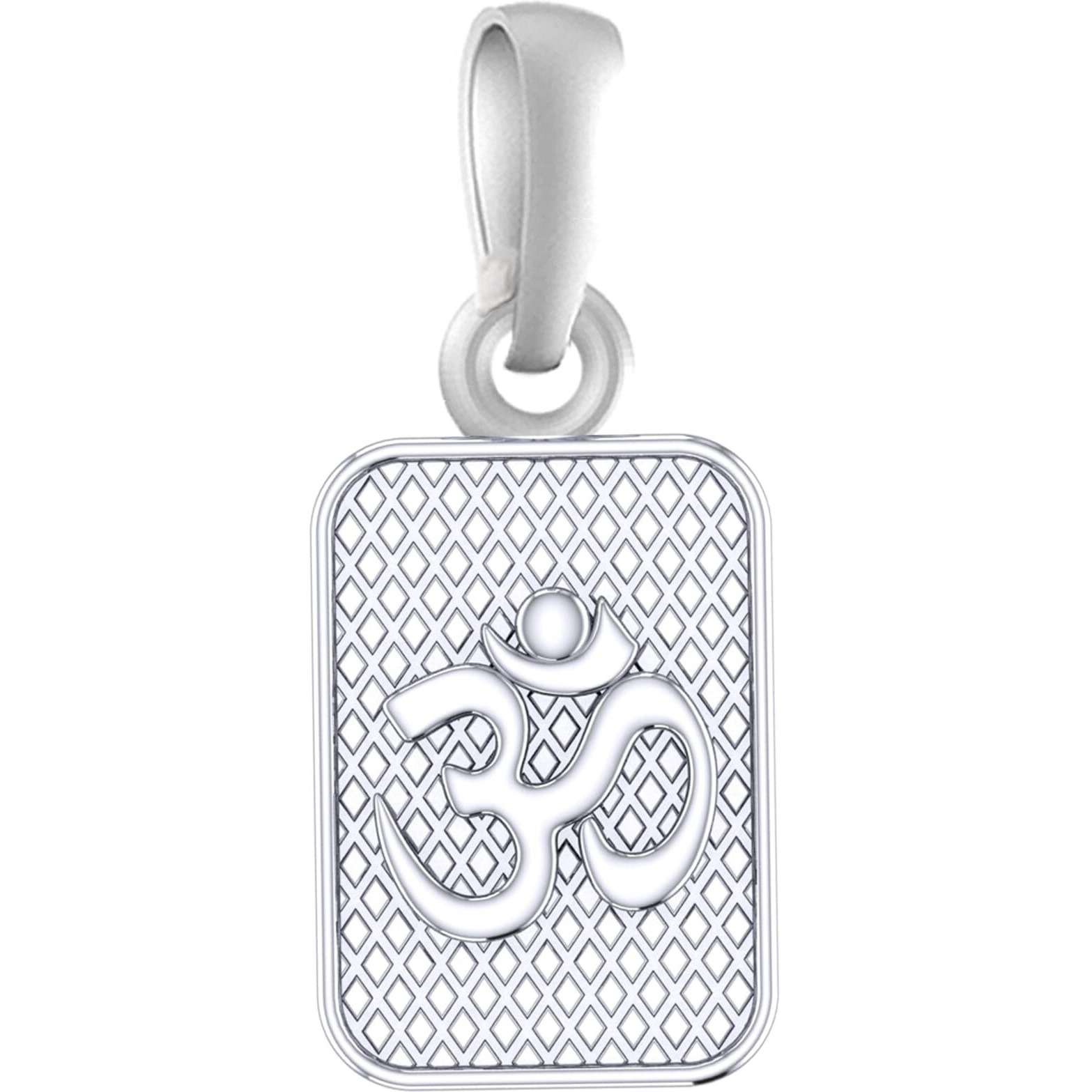 Akshat Sapphire Sterling Silver (92.5% purity) OM/Spiritual OM Pendant for Men & Women Pure Silver Religious Locket for Good Health & Wealth