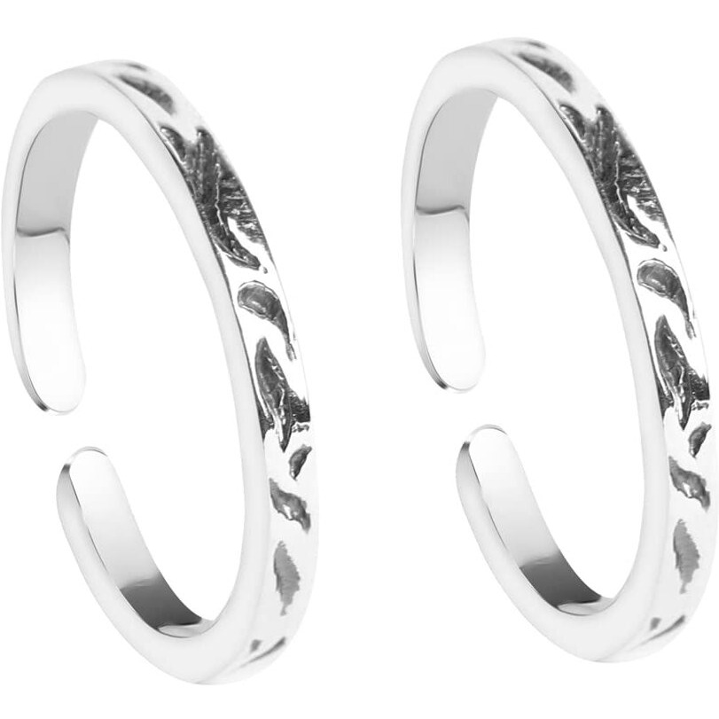 Clara 925 Sterling Silver Mila Toe Rings Pair | Size Adjustable | Gift for Women and Girls