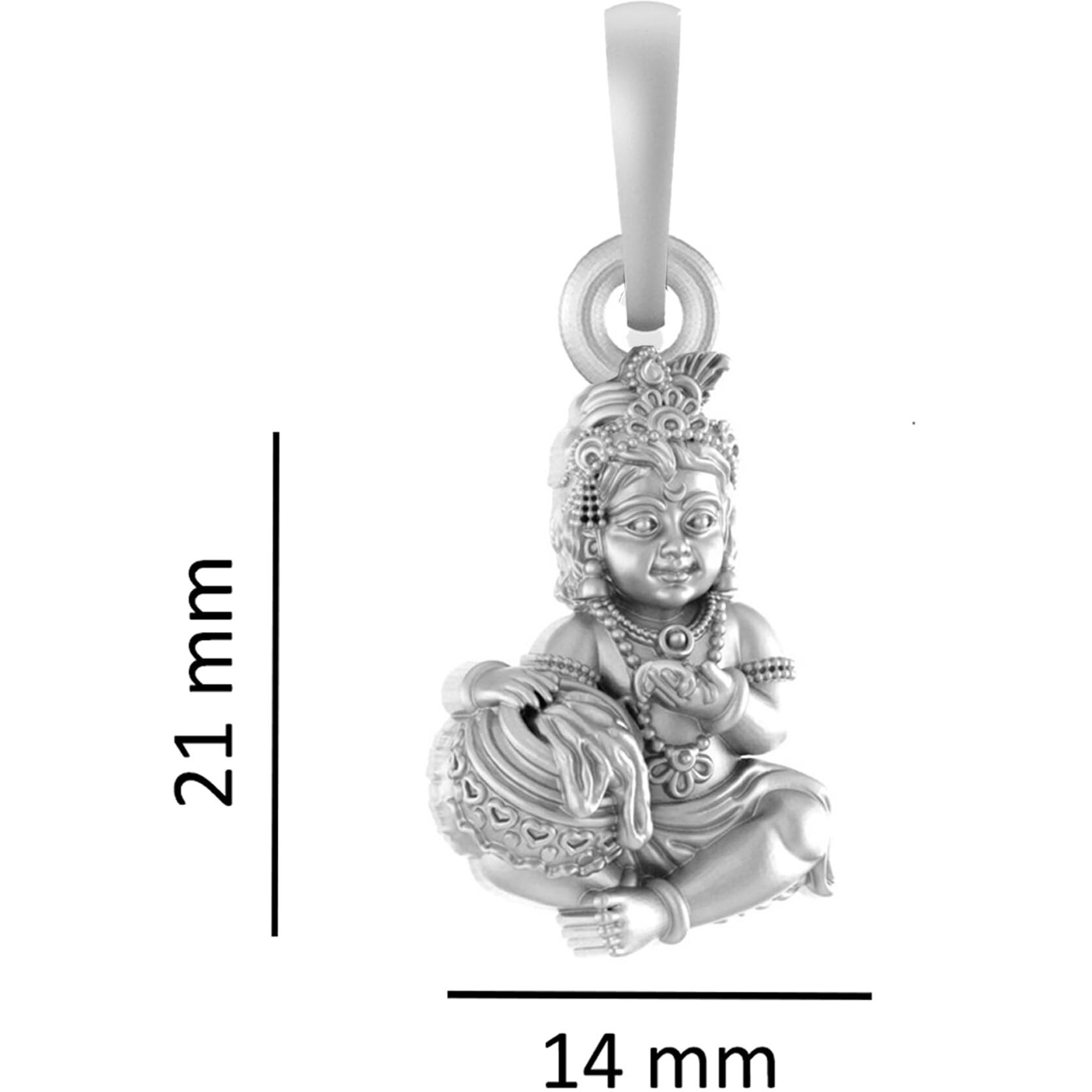 AKSHAT SAPPHIRE Sterling Silver (92.5% purity) God Kanha Laddu Gopal Pendant for Men & Women Pure Silver Bhagwan Thakur ji Bal Laddu Gopal Krihna Kanhaiya Locket for Good Health & Wealth