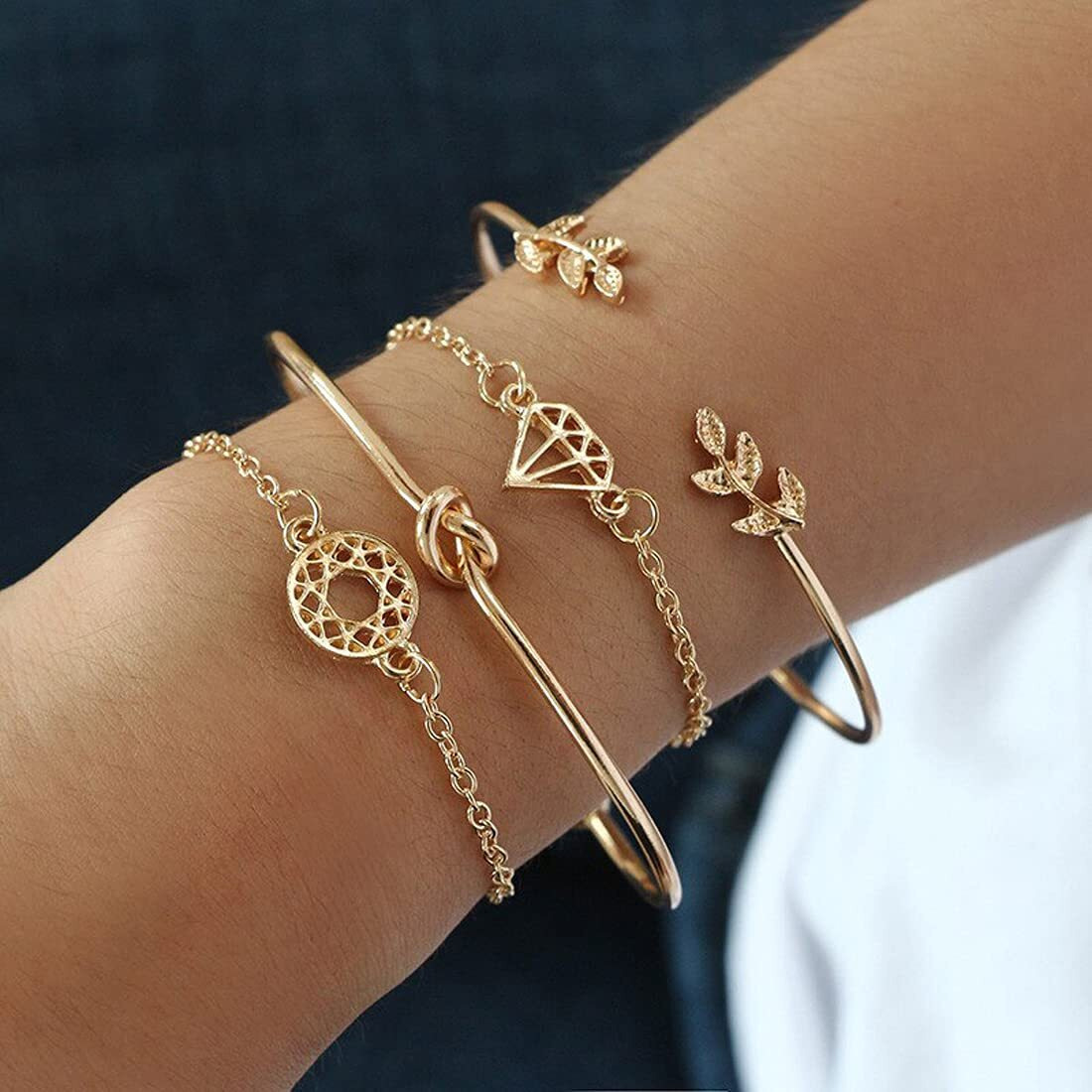 Jewels Galaxy Jewellery For Women Gold Plated Chain Bracelet (CT-BNS-49103)