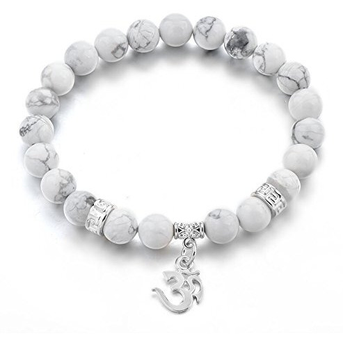 Hot And Bold Mens Sacred Aum/Om Natural Stone Healing Bracelet Handcrafted Elegance With Certificate Of Authenticity.