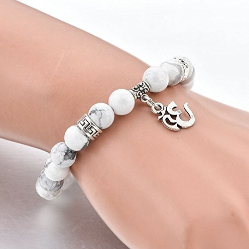 Hot And Bold Mens Sacred Aum/Om Natural Stone Healing Bracelet Handcrafted Elegance With Certificate Of Authenticity.