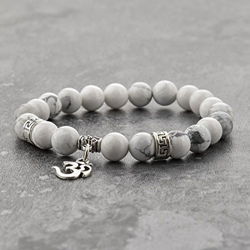 Hot And Bold Mens Sacred Aum/Om Natural Stone Healing Bracelet Handcrafted Elegance With Certificate Of Authenticity.