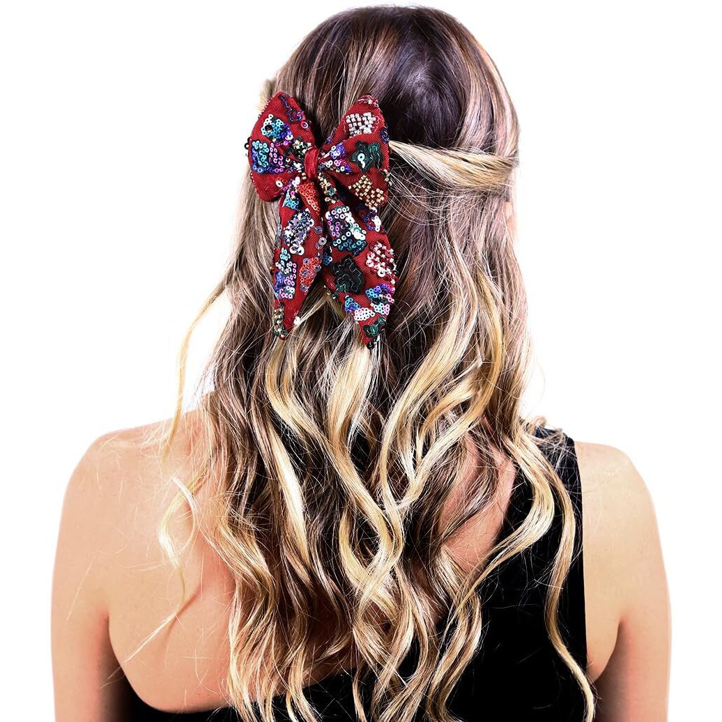 Radhu&Kabby Pack of 1 | Trendy Bow Tie Clip | Best Gift for Women/Girls | Fancy & Stylish | Anti-Hair Breakage Hairclips | Same Product As Pic | Hair Ties for All Occasion