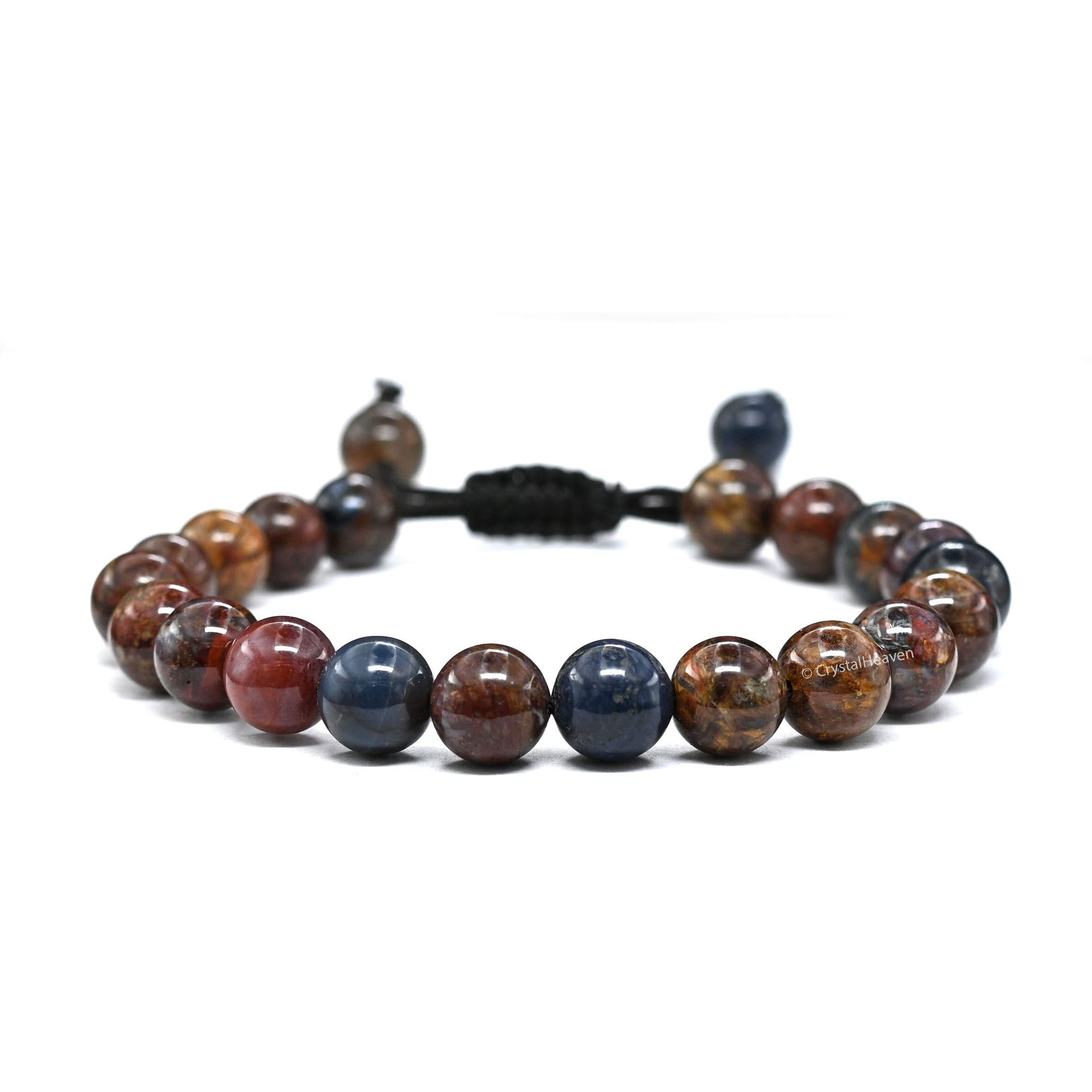 Crystal Heaven Natural Healing Crystal Bracelet for Women Men - AAA Grade Original Healing Gemstone Adjustable Bracelet for Yoga Reiki Meditation Feng Shui (Peitersite)