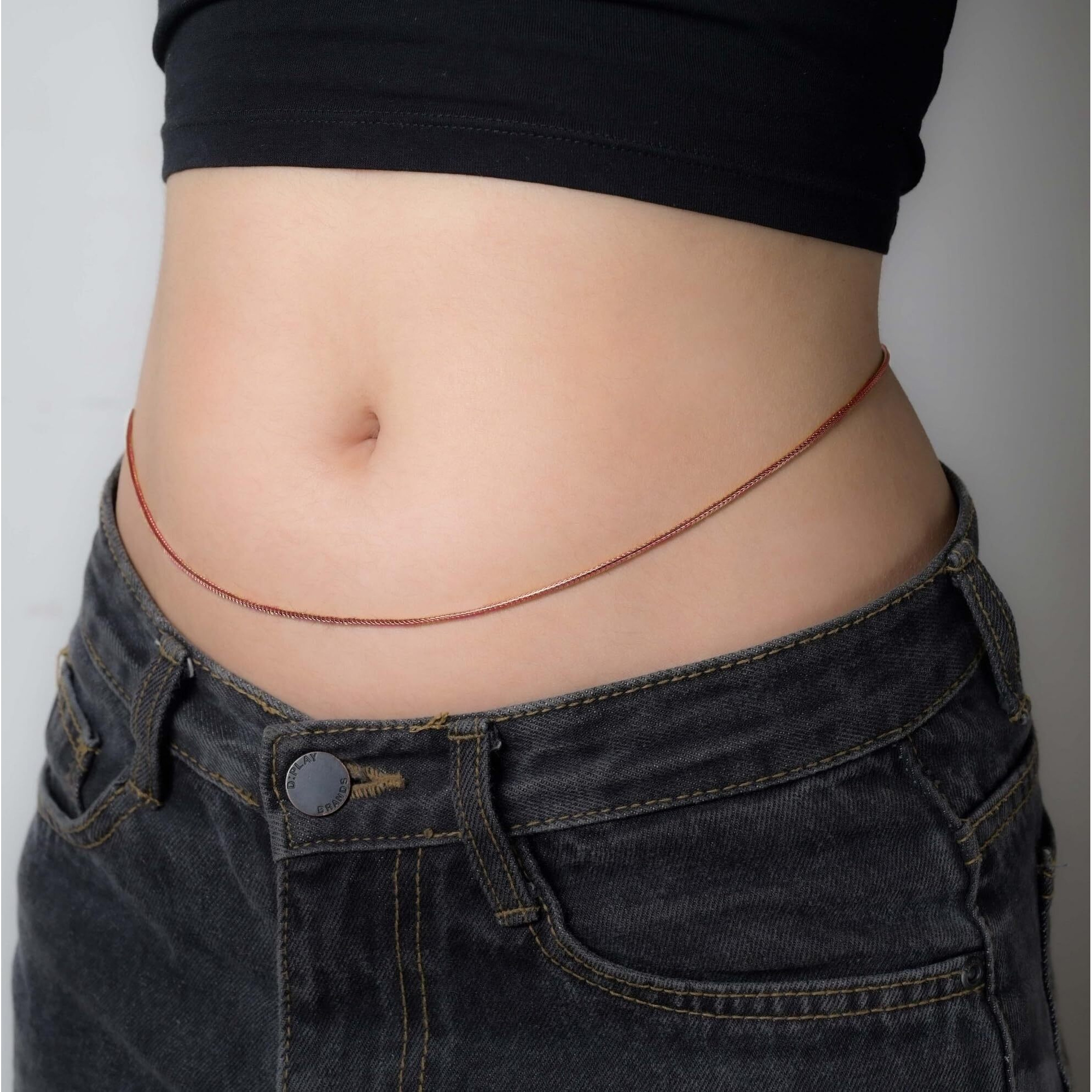 VAMA FASHIONS Western Waist Hip Belt Belly Body Stomach Chain Kamar karddhani Kamar bandh Saree Vaddanam Kamarband for Girls & women (Rose Gold hip Kamar chain)