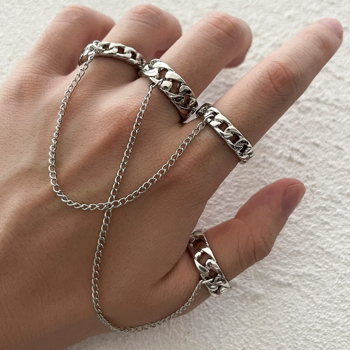Shining Diva Fashion Latest Stylish Metal Boho Midi Finger Rings for Women and Girls - Set of 2 (rrsd14203r), Silver