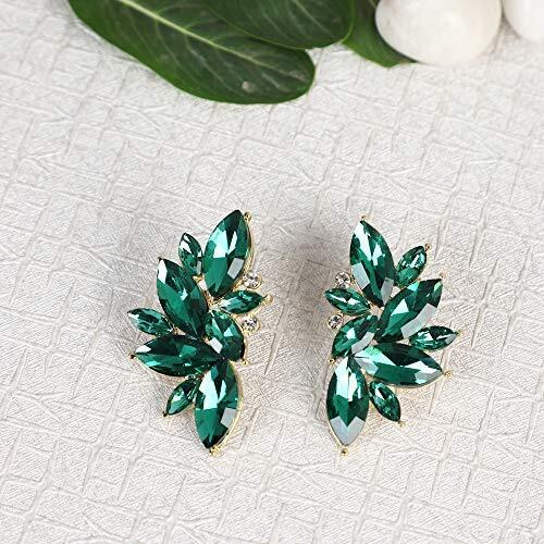 Shining Diva Fashion Latest Stylish Traditional Green Crystal 18K Non Precious Base Metal Stud Earrings for Women (11096er)