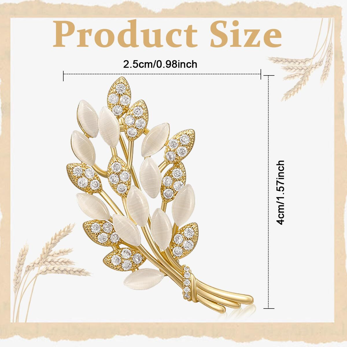 SANNIDHI Brooch for Women Pearl Gardenia Saree Brooch Pin Enamel Alloy Elegant Flower Suit Brooch for Blouse, Dress, Blazer, Scarf - with Gift Box (Gold Wheat)