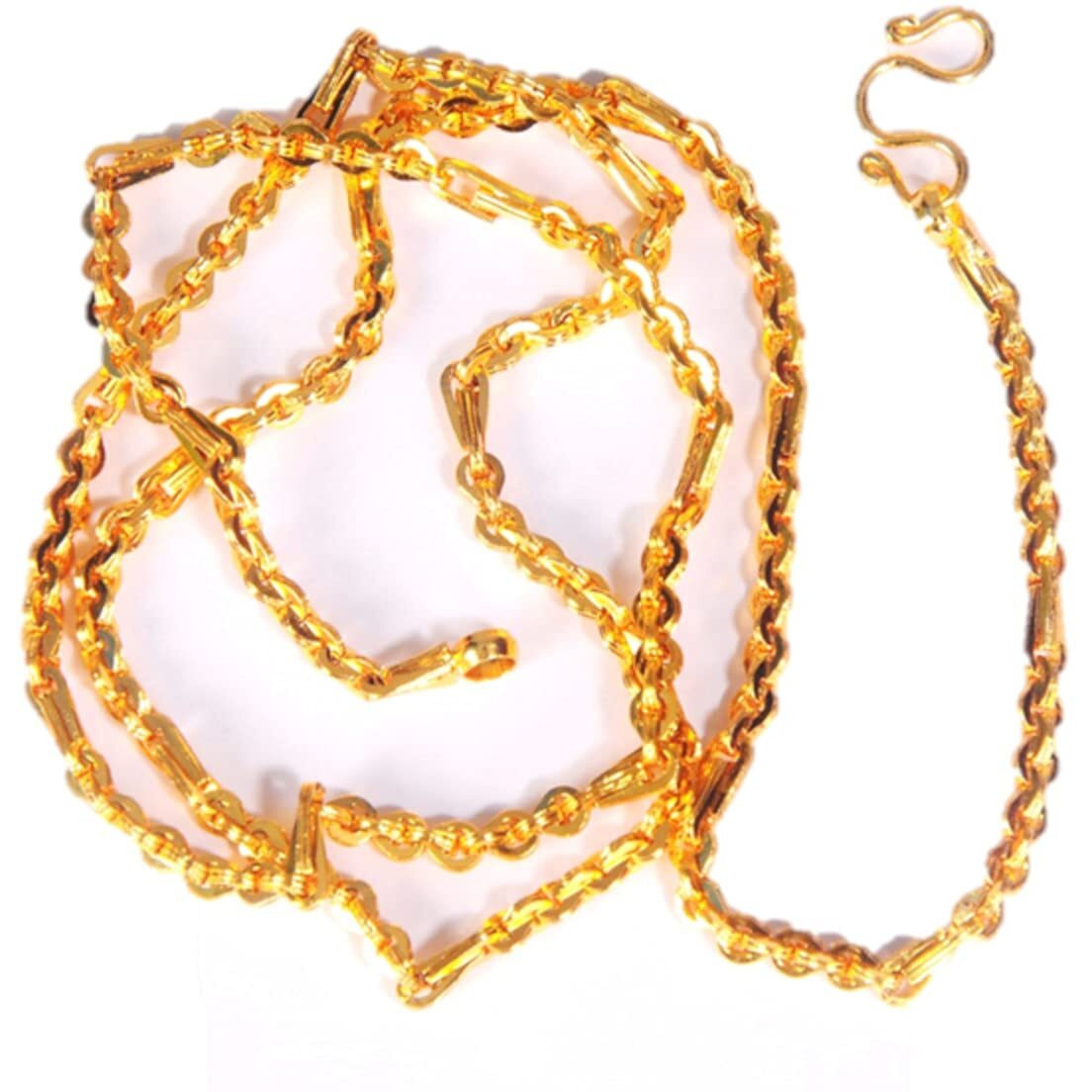 BFJ- BHEESHMA FASHION JEWELLERY One Gram Gold Jewellery Long Chains for Women | Gold Plated Chains for Women | 1Gram Gold Jewellery for Women | Thali Chain for Women Traditional | Godhi| 26 Inches