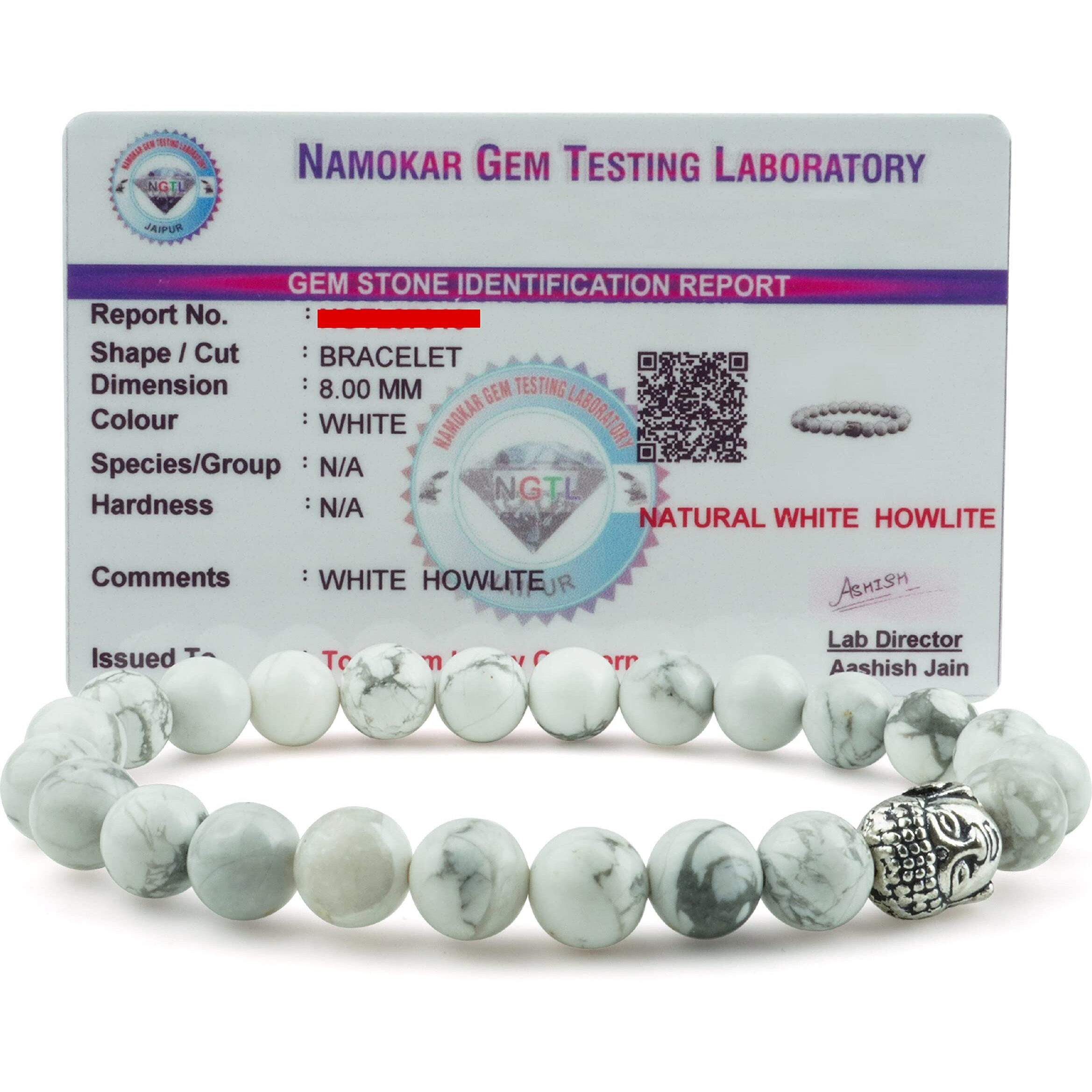 REMEDYWALA Charged Energized Certified Howlite Bracelet For Reiki, Balance Chakra, Positive Energy, Healing | Howlite Stone Bracelet for Men and Women
