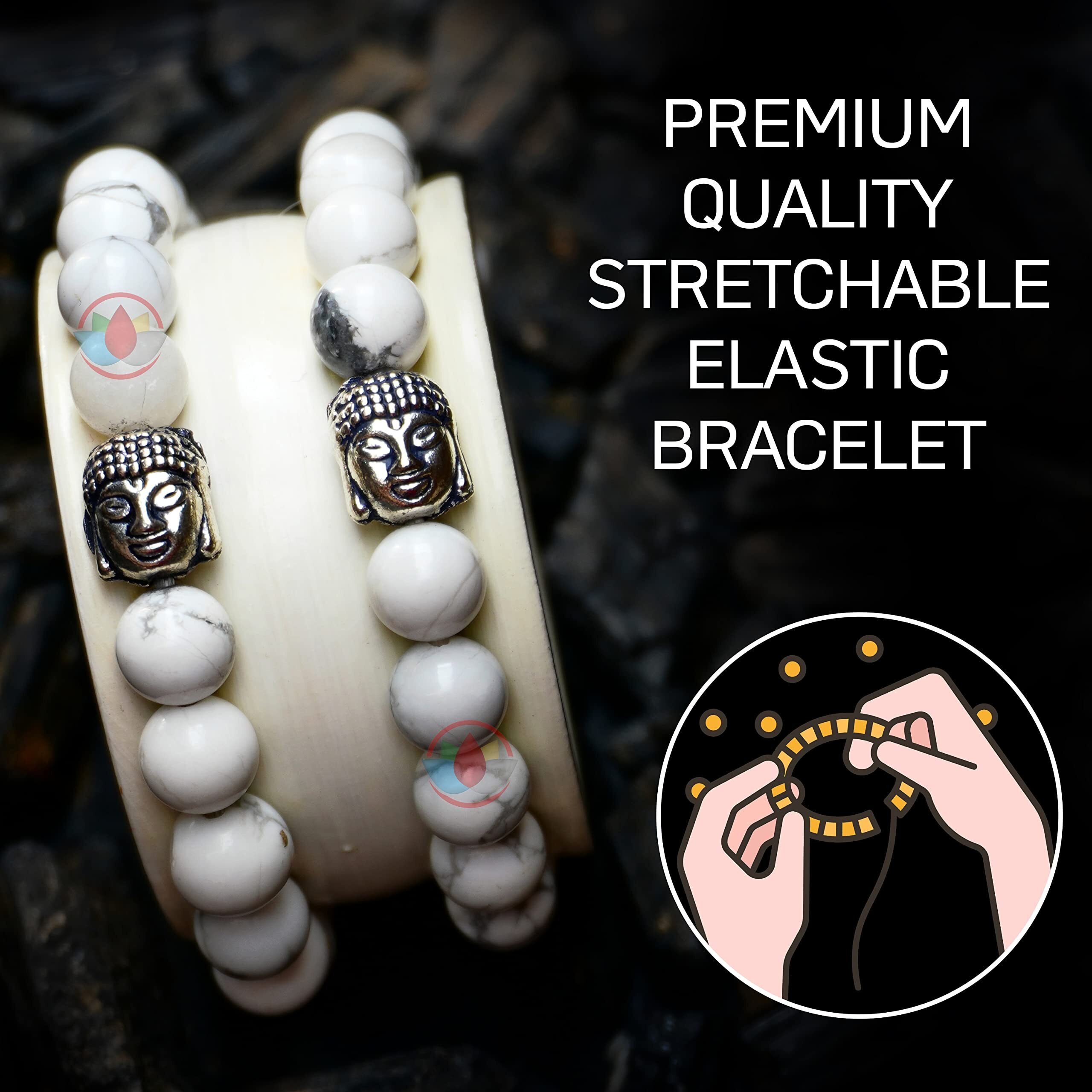 REMEDYWALA Charged Energized Certified Howlite Bracelet For Reiki, Balance Chakra, Positive Energy, Healing | Howlite Stone Bracelet for Men and Women