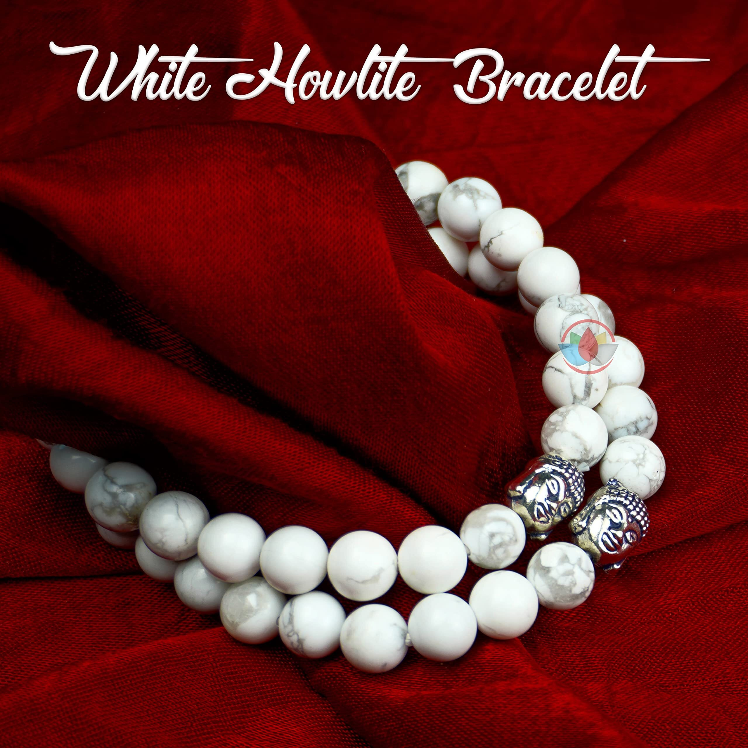 REMEDYWALA Charged Energized Certified Howlite Bracelet For Reiki, Balance Chakra, Positive Energy, Healing | Howlite Stone Bracelet for Men and Women