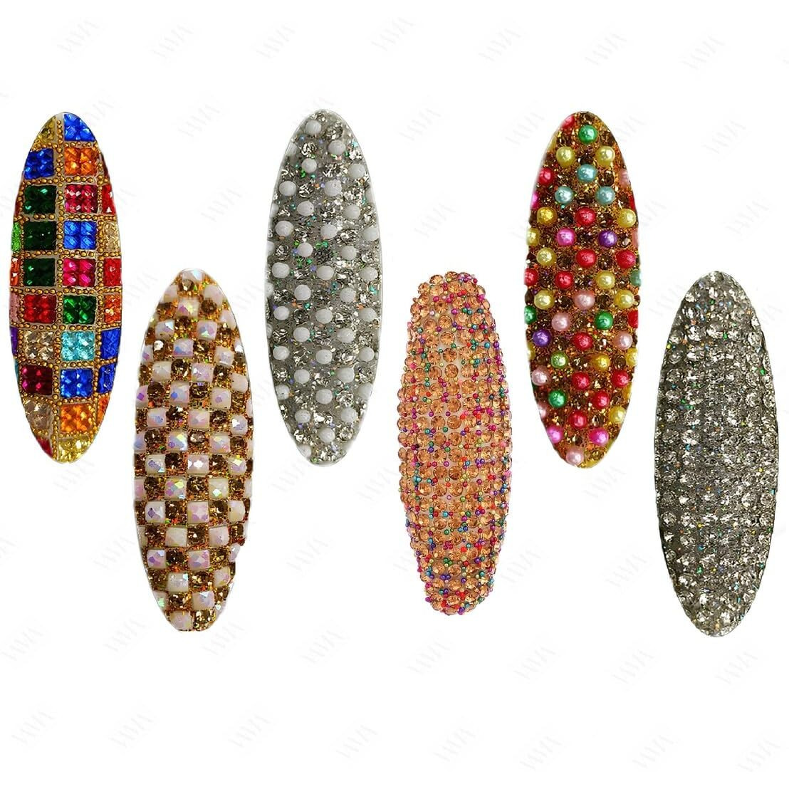 VAMA Handmade Glitter Fancy Stone Zardosi zari Maggam Embroidery Work Saree pin Brooch for Women (saree pin fancy)