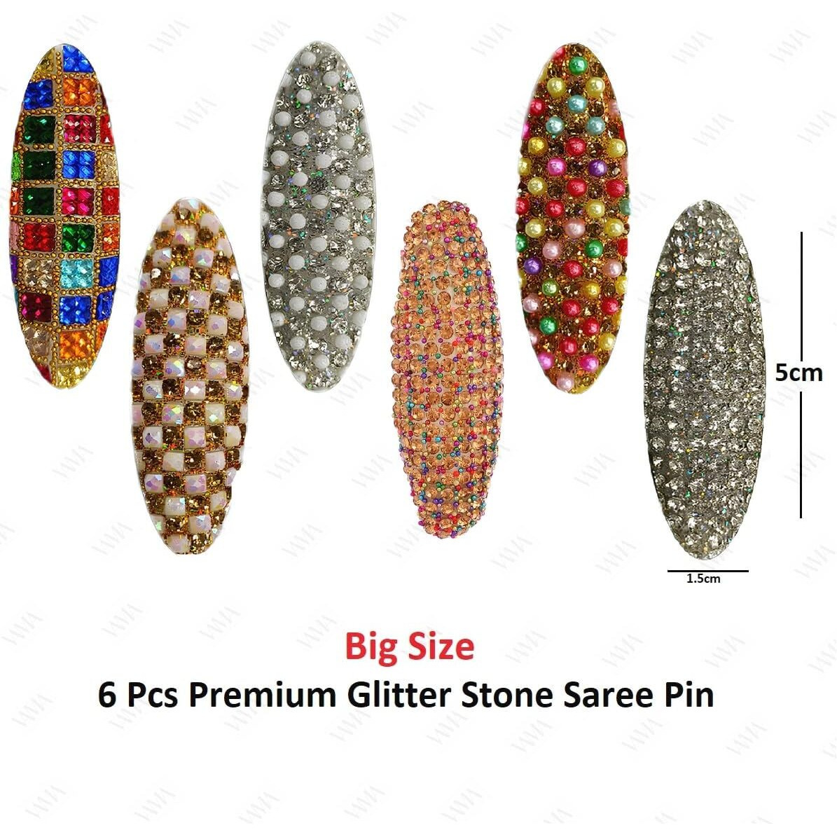VAMA Handmade Glitter Fancy Stone Zardosi zari Maggam Embroidery Work Saree pin Brooch for Women (saree pin fancy)