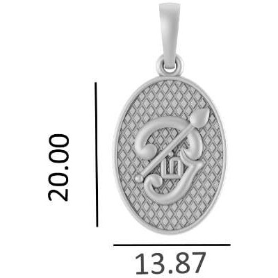 AKSHAT SAPPHIRE Sterling Silver (92.5% Purity) Oval Tamil Om Pendant for Men and Women