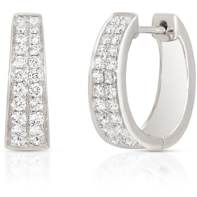 MINUTIAE Solitaire Diamond Hoop Earrings for Women and Girls with Crystal for Stylish,Western and Fashion (Silver)