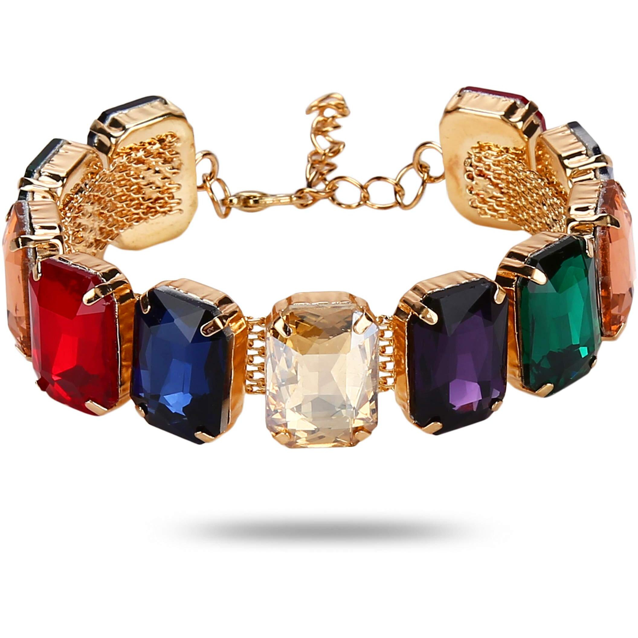 YouBella Valentine Gift for Girlfriend/Wife Jewellery Crystal Bangle Bracelet For Girls and Women (Multi)