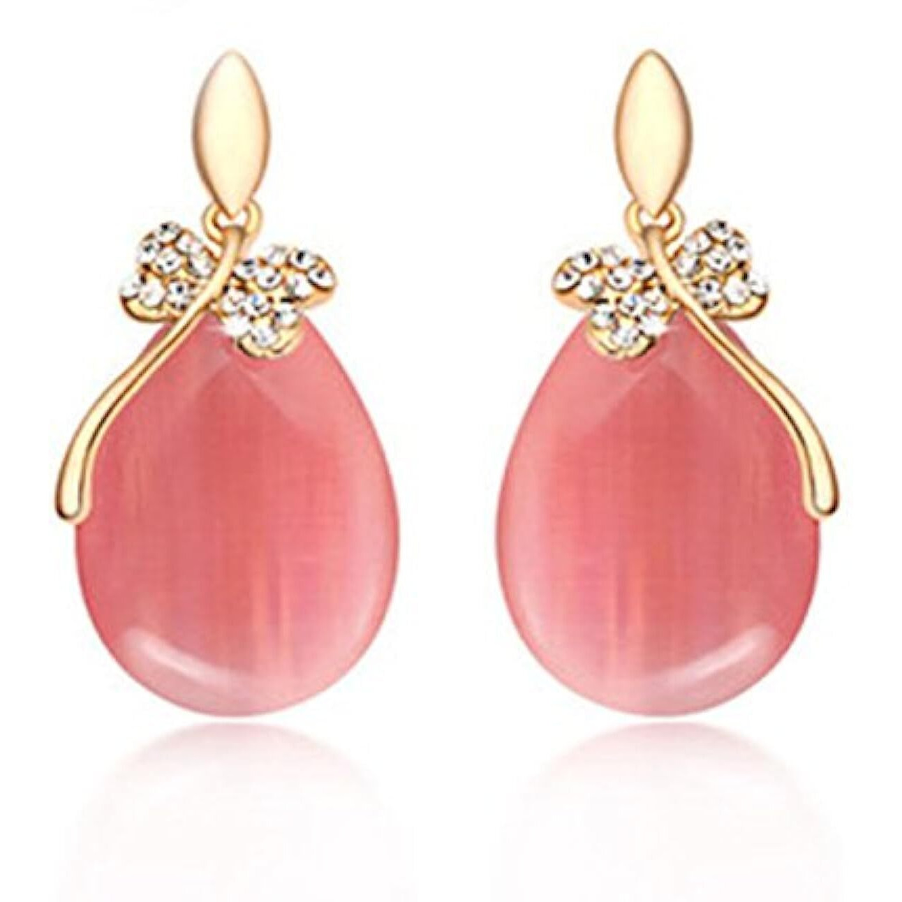 Shining Diva Fashion Pink Copper Gold Plated Stylish Earrings For Womens (9570Er)