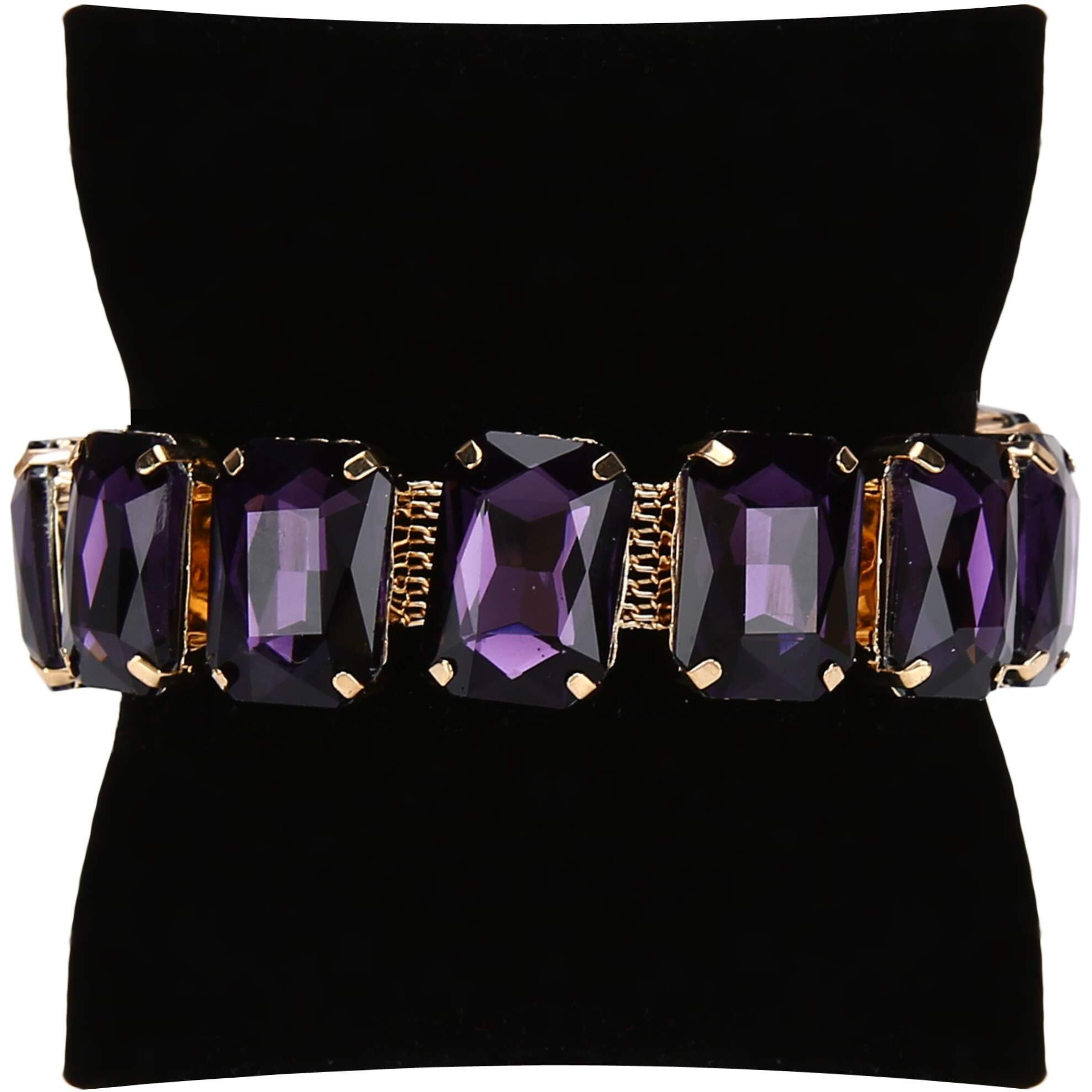 YouBella Valentine Gift for Girlfriend/Wife Jewellery Crystal Bangle Bracelet For Girls and Women (Purple)