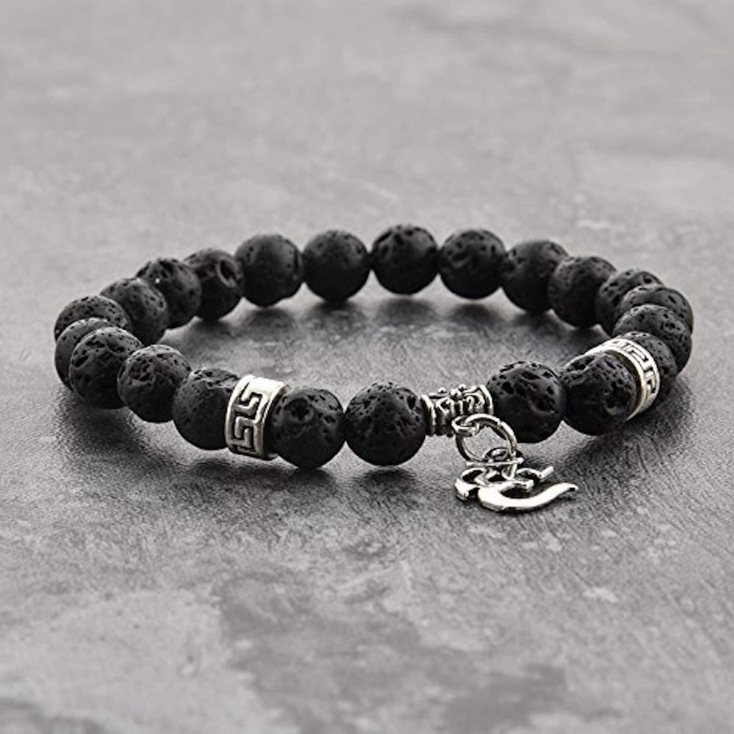 Hot And Bold Boys Sacred Aum/Om Natural Stone Healing Bracelet Handcrafted Elegance With Certificate Of Authenticity