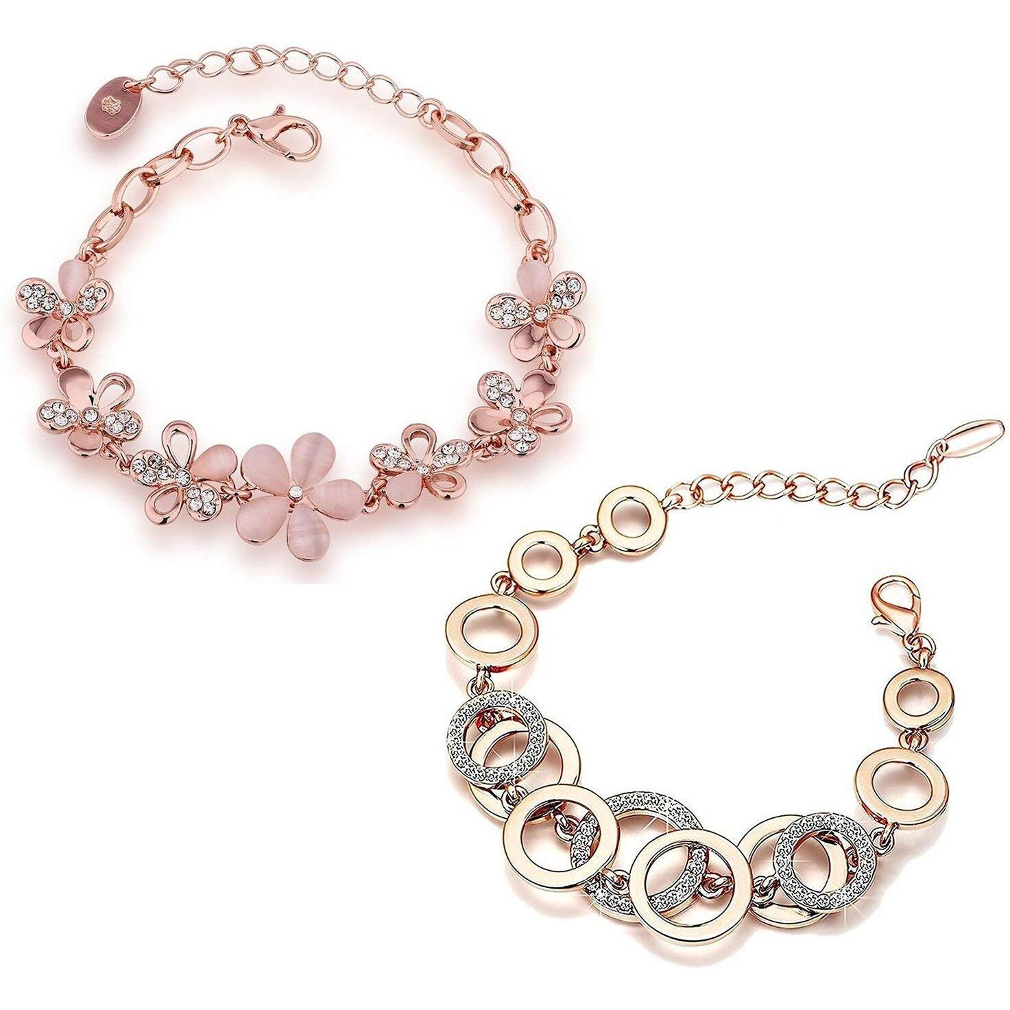 YouBella Artificial Jewellery Designer Crystal Bracelets for Women stylish Bangles Jewellery For Girls and Women (Style-2) (Style 2)