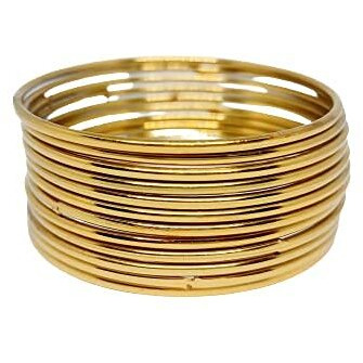 I Jewels 18K Gold Plated Traditional Plain Bangle Set For Women (ADB158FL-a) (Set of 24 Bangles)