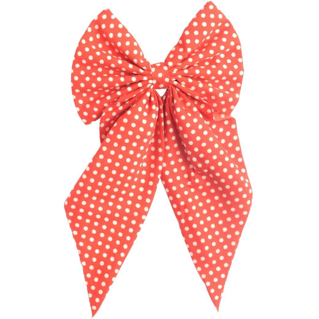 Radhu & Kabby Hair Bow for Women/Girls | Polka Print Hair Bow Clip | Hair Accessories | Fancy & Stylish | Anti-Hair Breakage Hairclips for all Occasions | 1 Pcs | Red Colour
