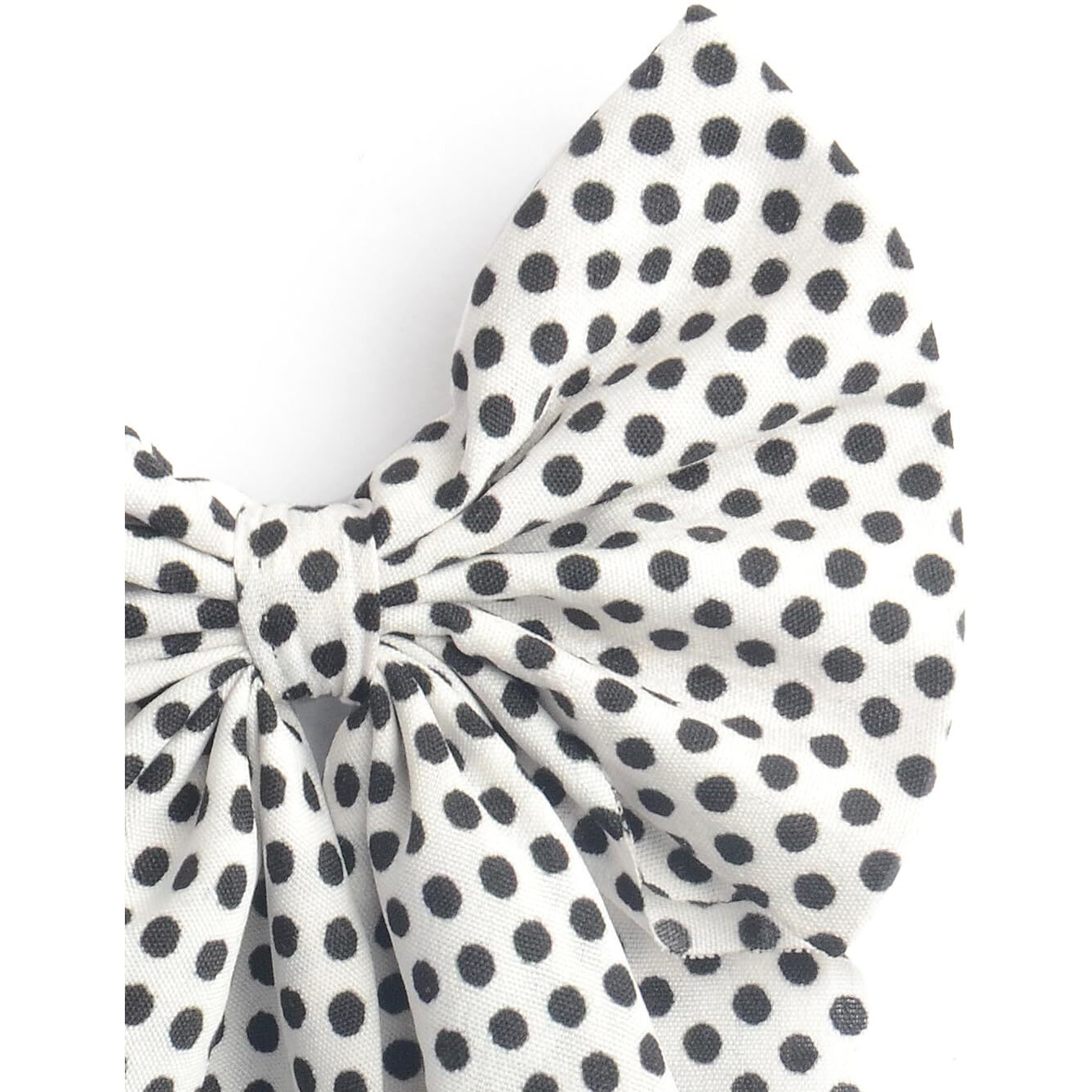 Radhu & Kabby Hair Bow for Women/Girls | Polka Print Hair Bow Clip | Fancy & Stylish Hair Accessories | Anti-Hair Breakage | White Color | 1 Pcs