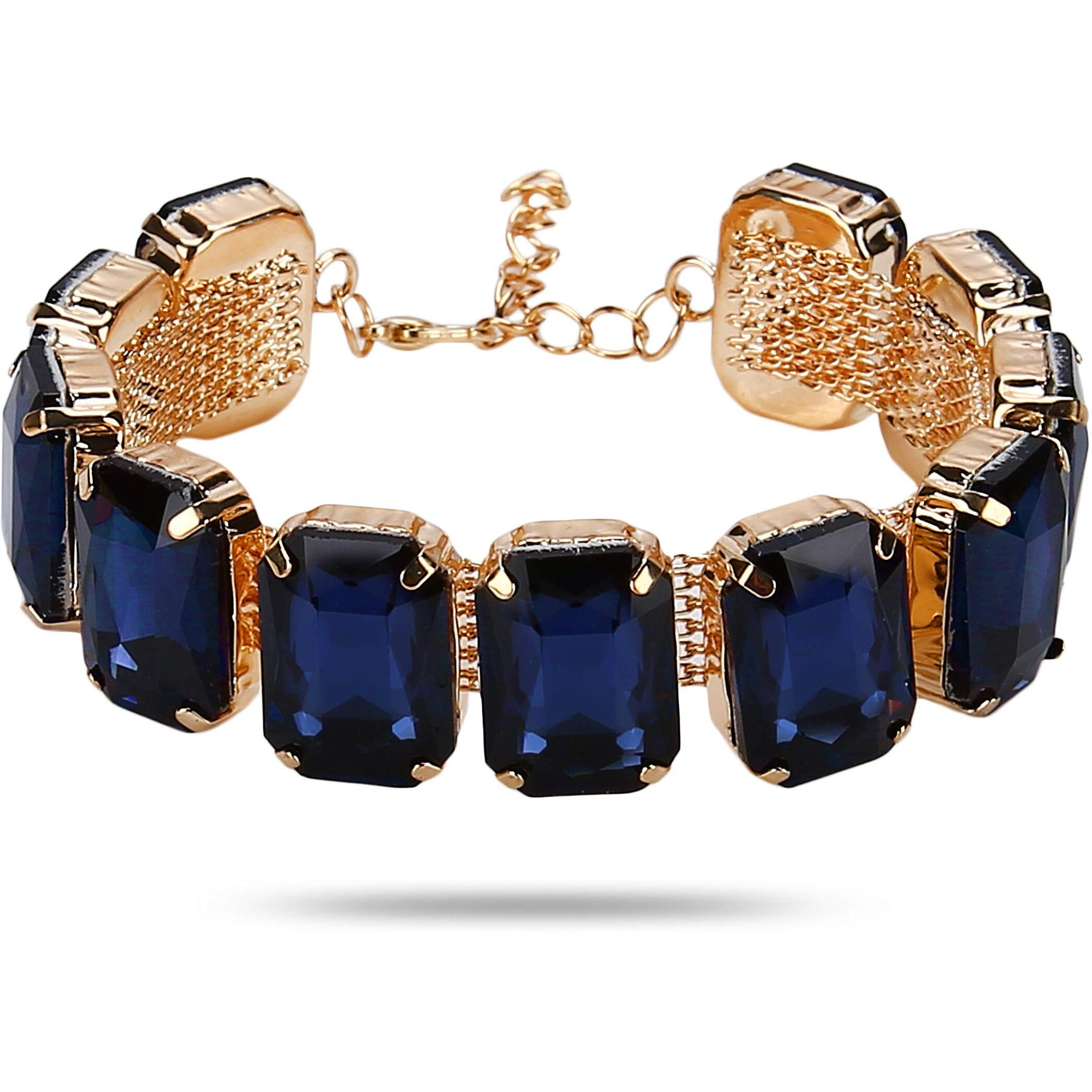 YouBella Valentine Gift for Girlfriend/Wife Jewellery Crystal Bangle Bracelet For Girls and Women (Blue)
