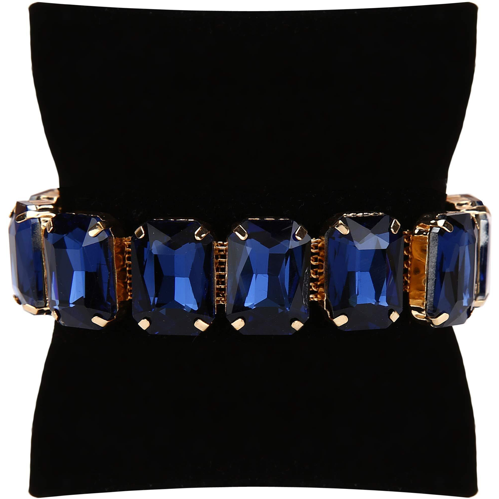 YouBella Valentine Gift for Girlfriend/Wife Jewellery Crystal Bangle Bracelet For Girls and Women (Blue)