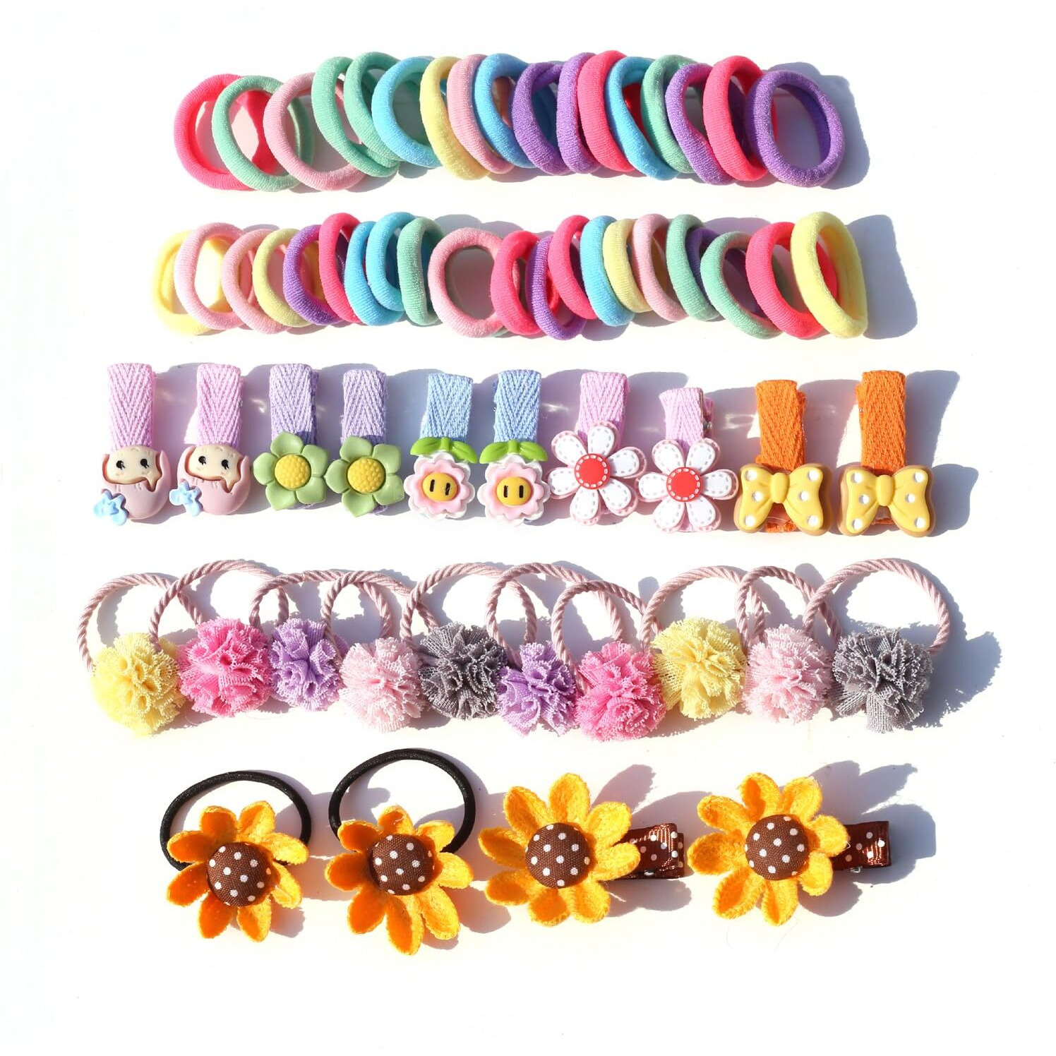 Shining Diva Fashion 74 Pcs Spring Flowers Hair Clips Ties Bands Hairband Hair Accessories Kit with Box for Girls Kids Baby Toddlers (14896zb)